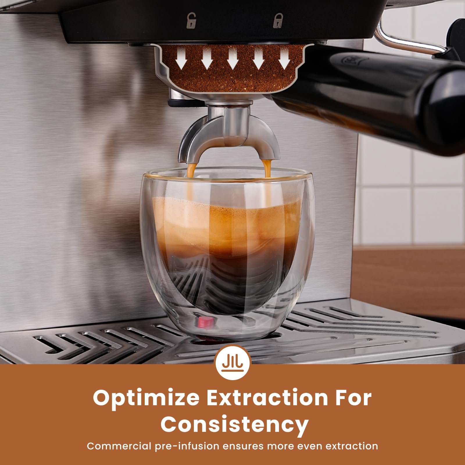 Gevi 20 Bar Espresso Machine with Milk Frother - Compact Super Automatic Coffee Maker for Cappuccino & Latte - Stainless Steel Home Espresso Machine - Perfect Gift for Dad or Mom - Ideal for Home Kitchens, Offices & Coffee Enthusiasts