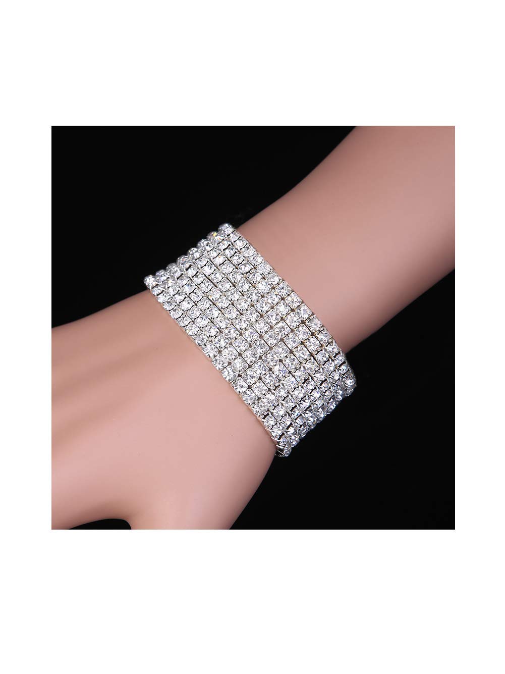 Zealmer Sparkle Multicolor Rhinestone Stackable Stretch Bracelets for Women - Fashion Jewelry for Parties, Weddings & Everyday Wear