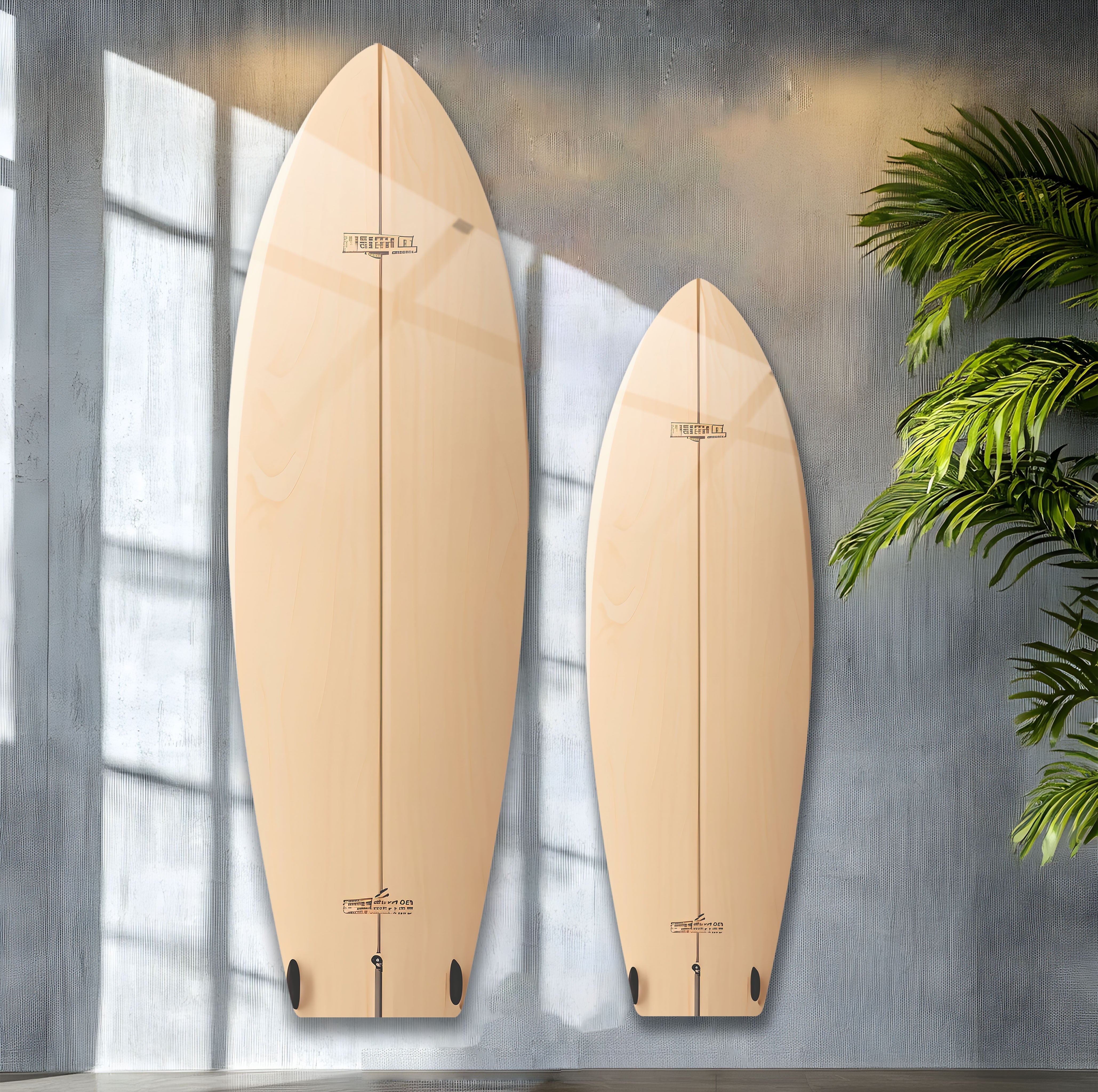 Abstract Beige Surfboard Wall Art - Coastal Decor for Beach House, Living Room & Bedroom - Handmade Wooden Surfboard Wall Hanging for Boho, Nautical & Coastal Theme Rooms