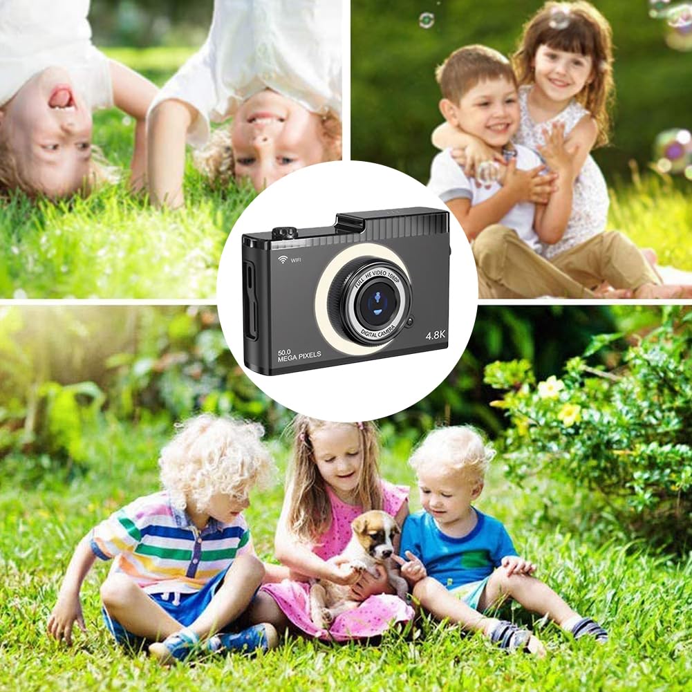 LYEAA 4K 50MP Digital Camera with 8x Optical Zoom, WiFi, Auto Focus & Fill Light - Vlogging, Travel Photography & YouTube Content Creation Camera