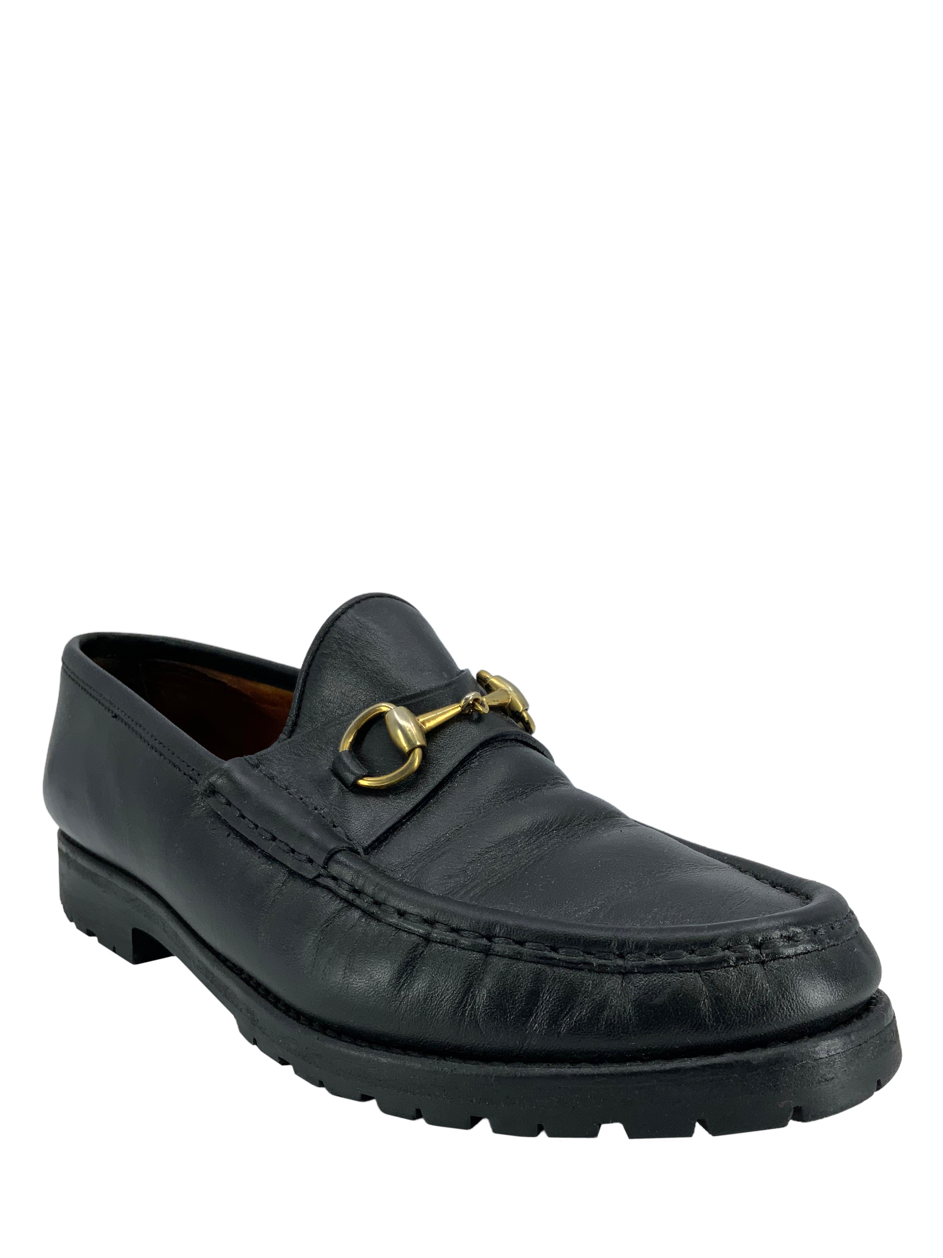 Gucci Classic Horsebit Leather Lug Sole Loafers for Women - Size 7 | Comfortable & Stylish Slip-On Shoes for Office, Party & Daily Wear