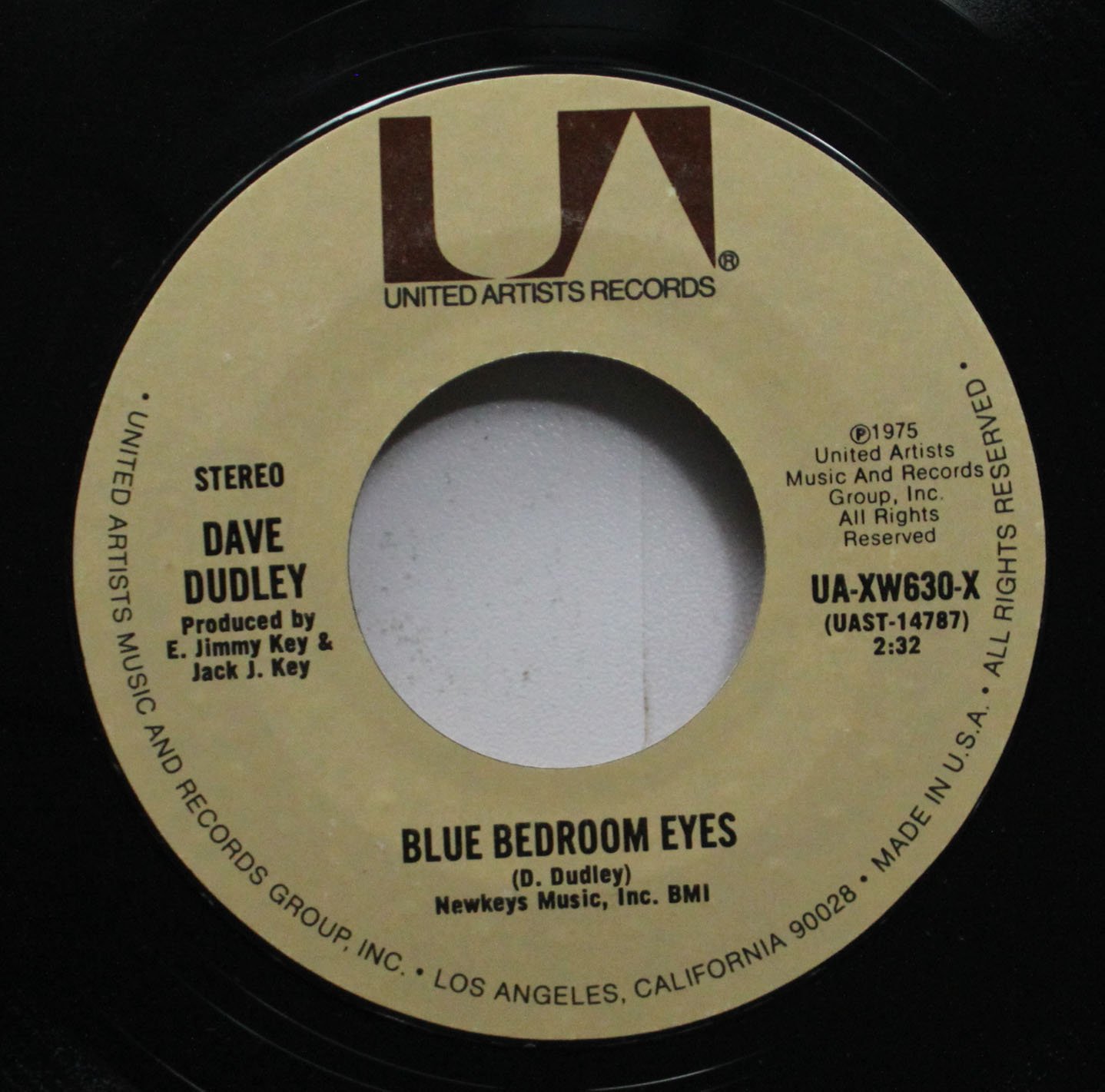 DAVE DUDLEY 45 RPM Vinyl Record - Blue Bedroom Eyes / Fireball Rolled a Seven - Classic Country Music for Collectors & DJs - Perfect for Vintage Music Nights & Retro Parties
