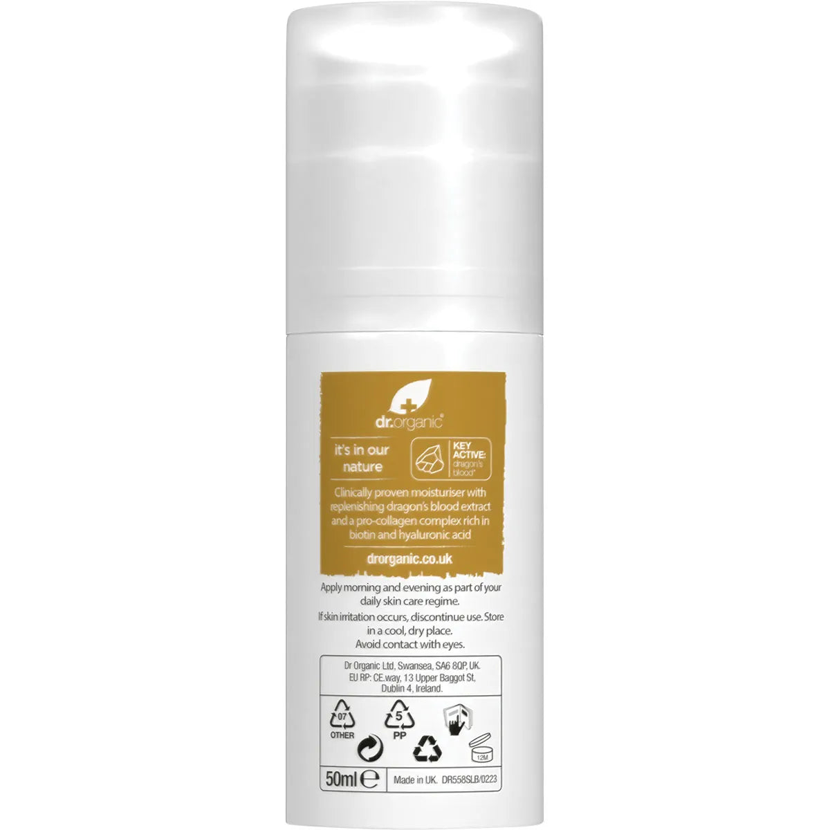 Dr Organic Pro Collagen Plus+ Anti-Aging Face Moisturizer with Dragon's Blood - Hydrating & Firming Cream for Wrinkles & Fine Lines - Day & Night Skincare Routine