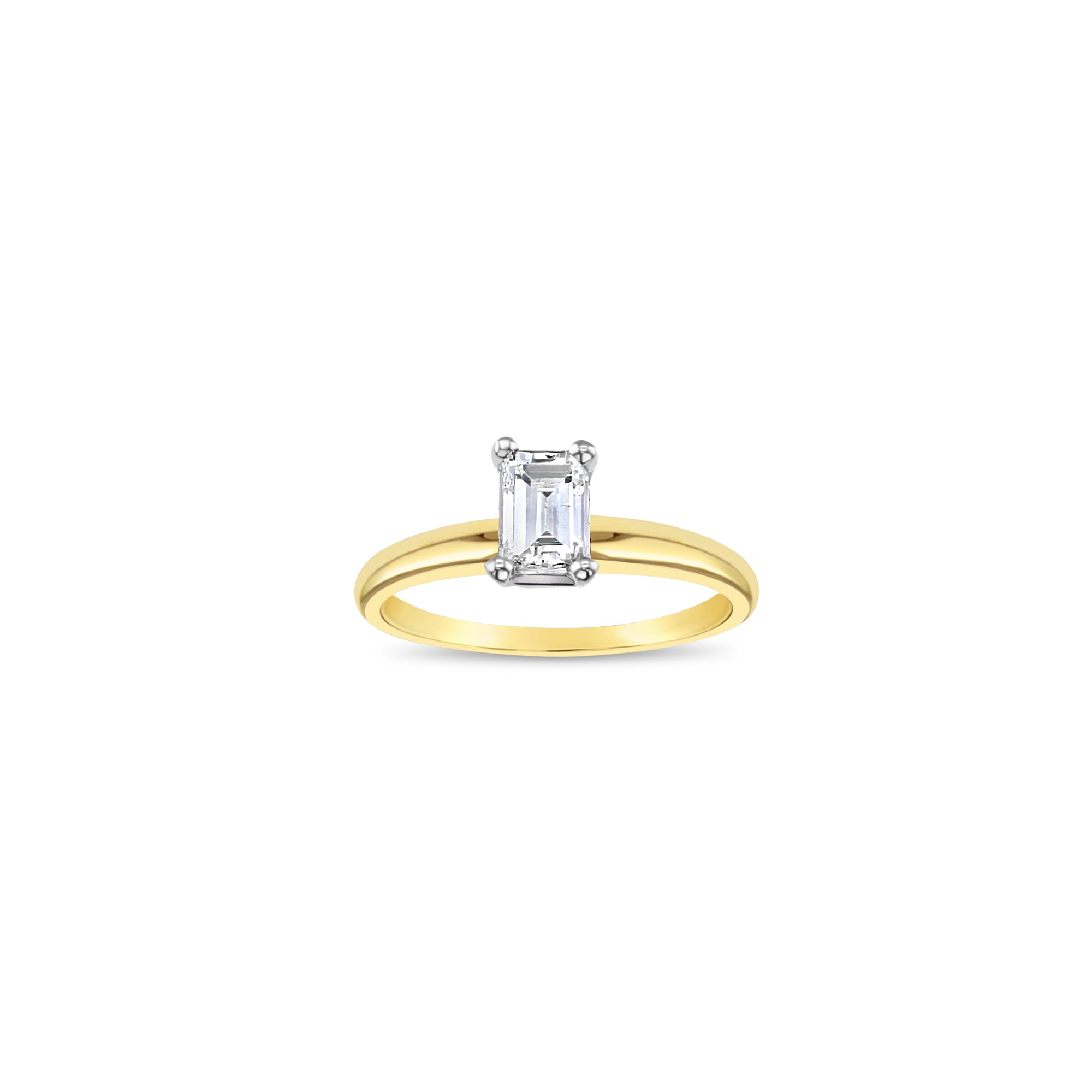 Emerald Cut Diamond Solitaire Engagement Ring - 14K White Gold Wedding Band for Women | Perfect Proposal Gift, Anniversary Jewelry & Bridal Accessories