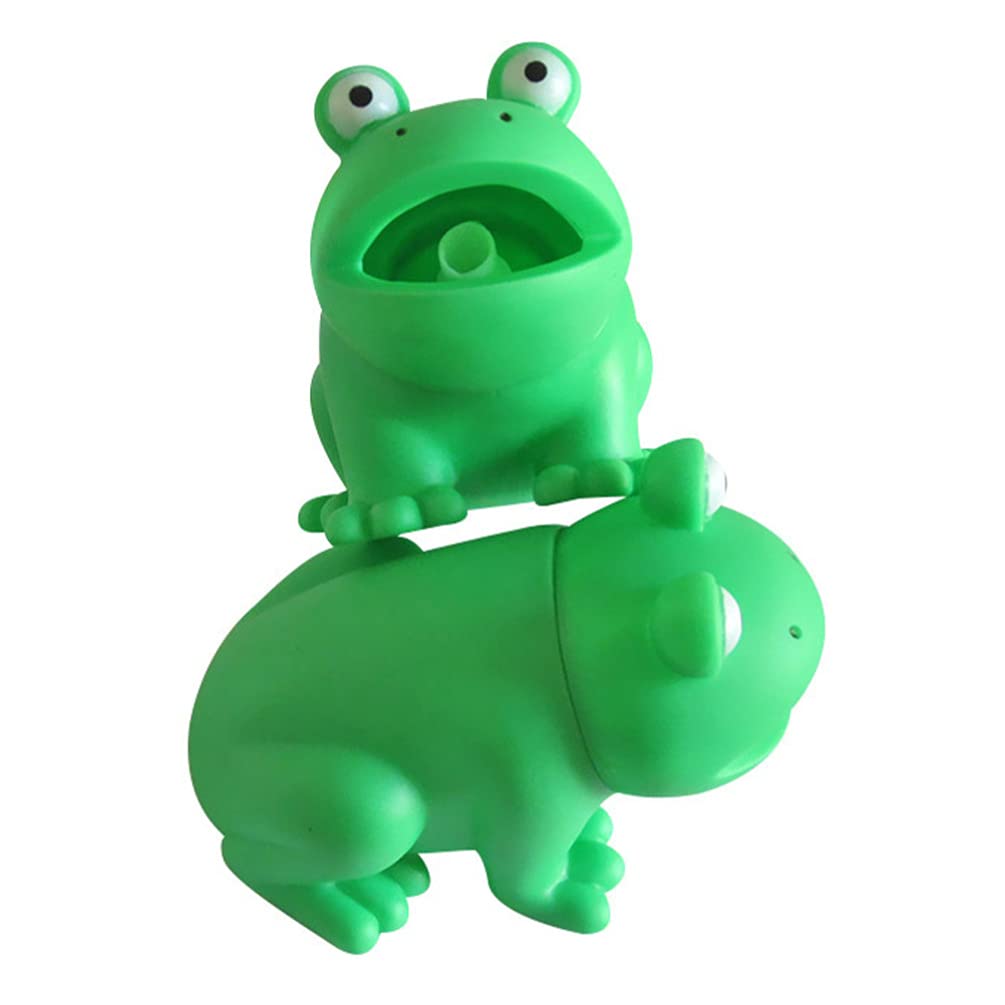 STOBOK 2-Pack Dog Pool Toys - Squeaky Soft Plastic Frog Chew Toy with Noise Maker for Puppy Teeth Grinding & Stress Relief | Fun Water Play & Summer Outdoor Activities for Pets