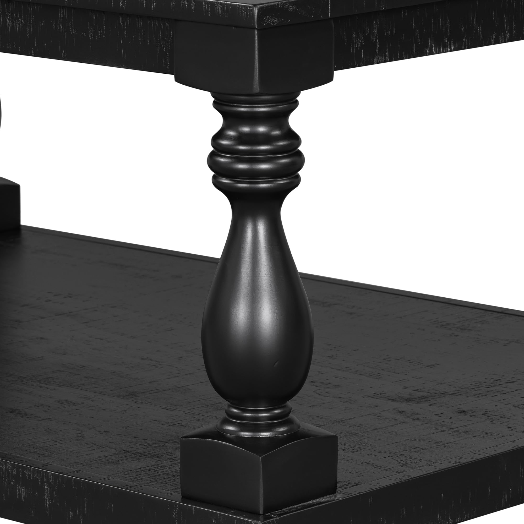 Modern Wooden Coffee Table with Storage - P PURLOVE Black Living Room Center Table for Home & Office | Durable Home Furniture for Living Room, Reception & Lounge Areas