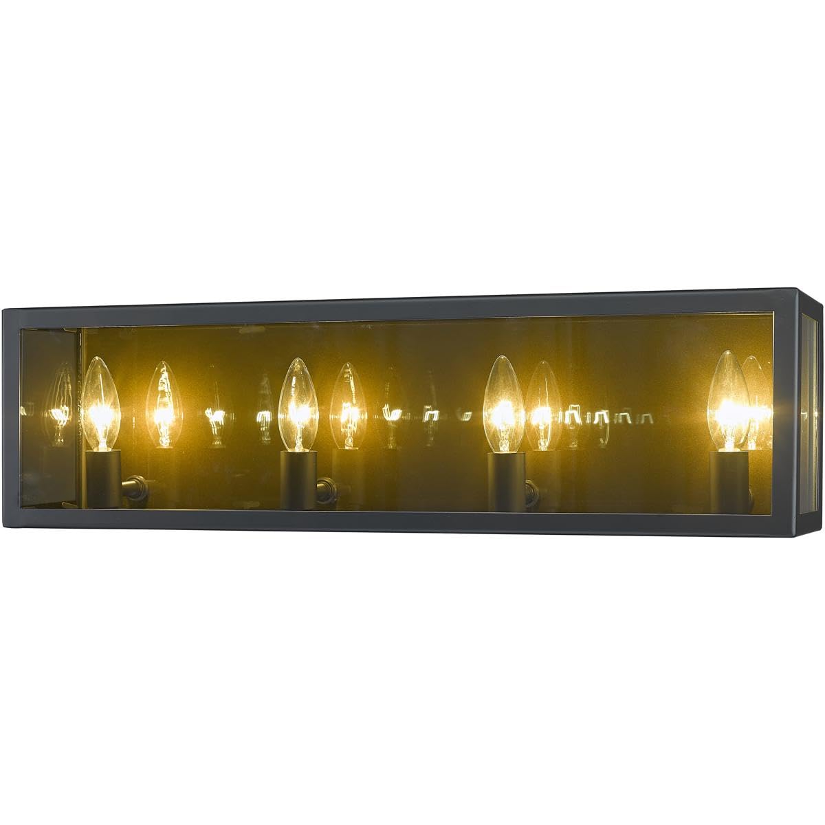 Z-Lite 4-Light Vanity Light Fixture 802-4V-MC in Charcoal Finish - Perfect for Bathroom, Dressing Room & Makeup Area Lighting