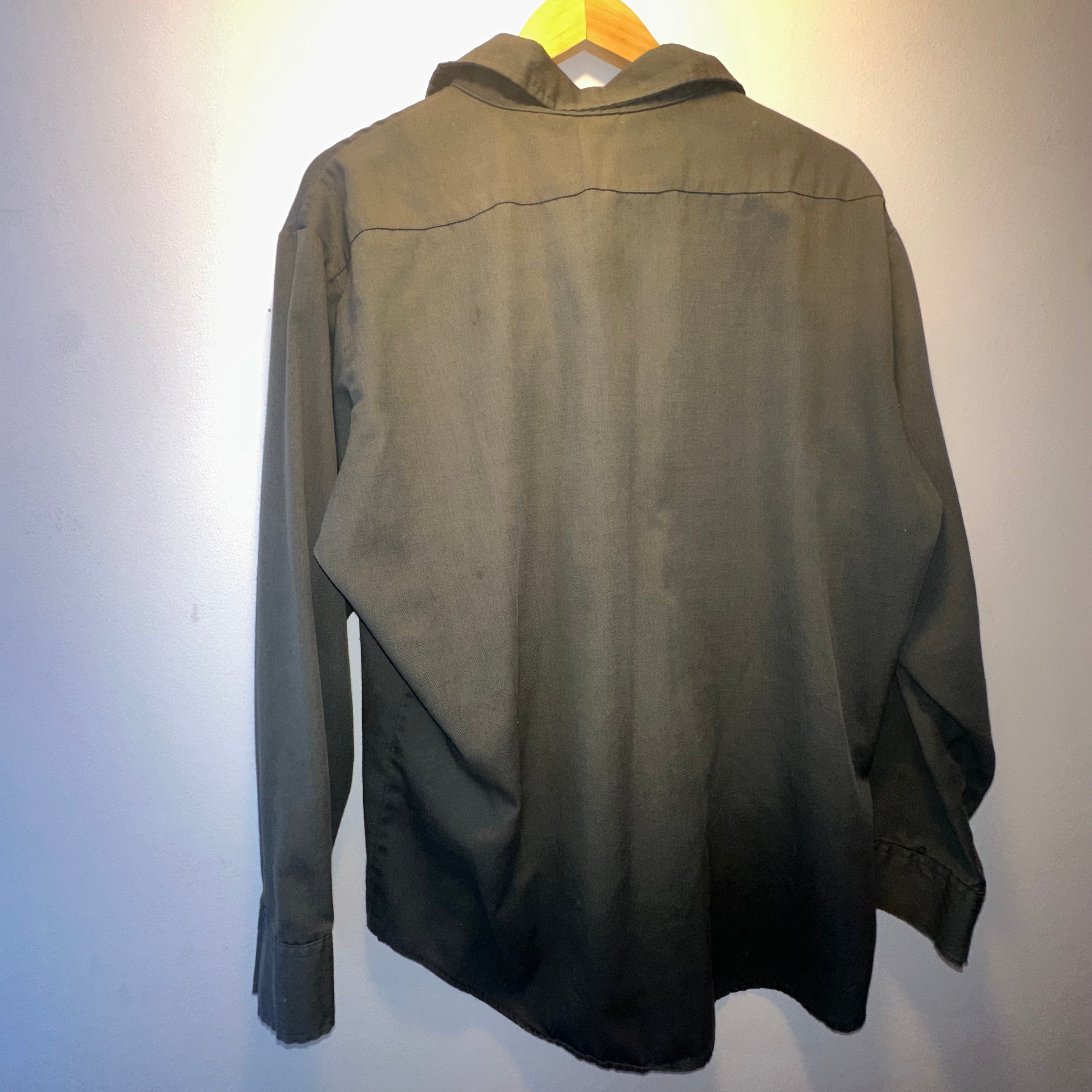 Stylish Olive Green Button-Up Shirt for Men - XL Size | Perfect for Casual Wear, Office & Outdoor Activities