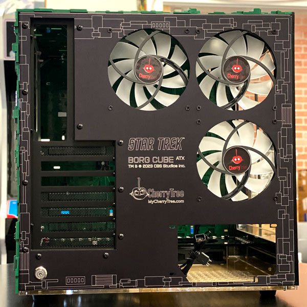 Star Trek Borg Cube ATX PC Case - Green Edition | High-Performance Gaming Tower | Ready to Ship | Perfect for Sci-Fi Fans & Gaming Setups