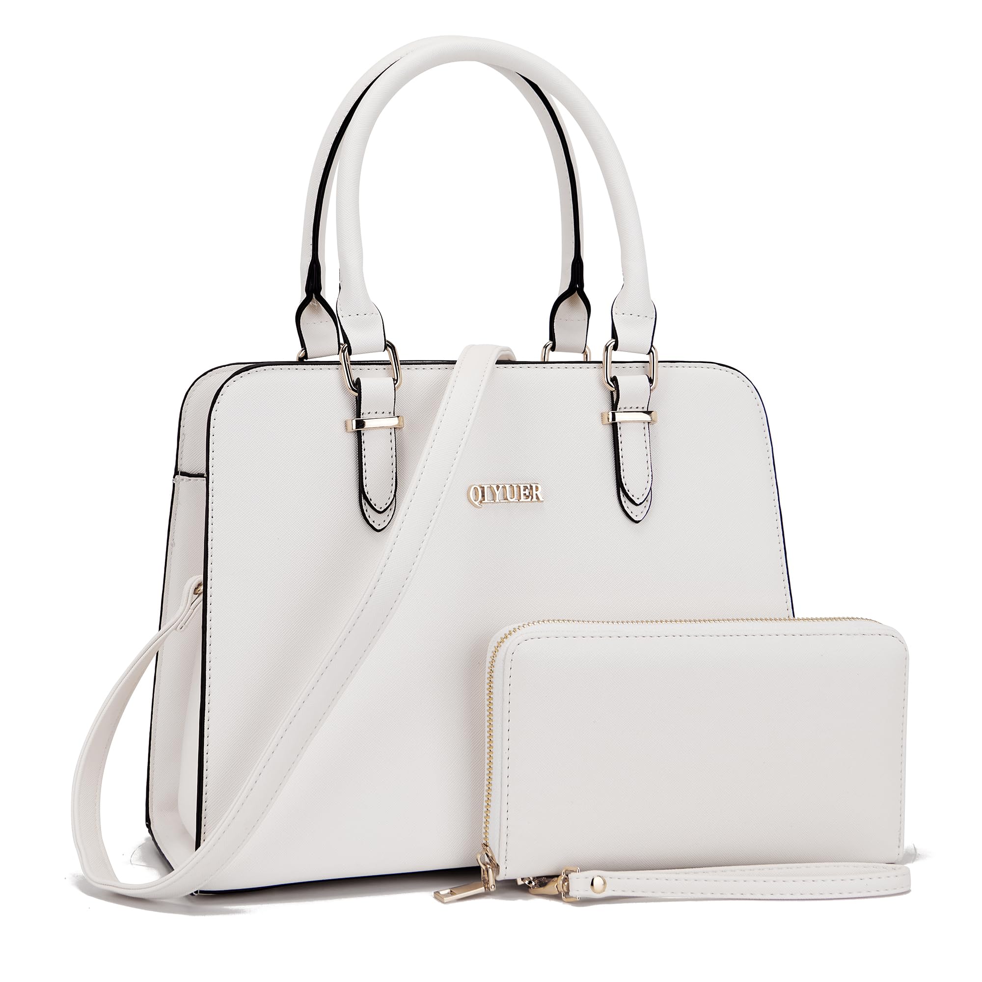 Stylish Qiyuer Women's Satchel Purse & Wallet Set - Top Handle Work Tote Bag (2-Piece) - Perfect for Office, Travel & Everyday Use
