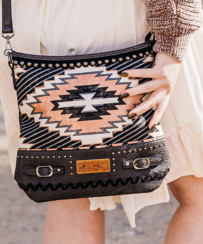Montana West Aztec Printed Concealed Carry Crossbody Purse for Women - Stylish CCW Handbag with Adjustable Strap for Everyday Use, Travel & Shopping