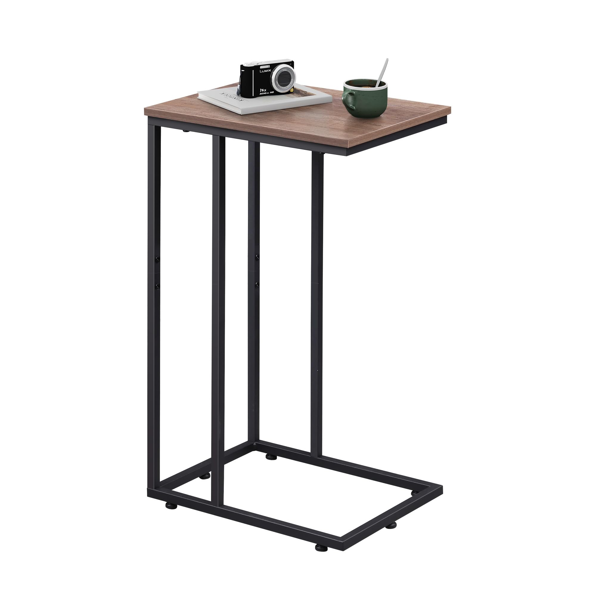 WLIVE C-Shaped End Table - Small Side Table for Sofa & Bed, Space-Saving Couch Table That Slides Under Furniture - Perfect for Living Room, Bedroom, Home Office & Small Spaces | Ideal for Reading Nook, TV Snacks & Nightstand Use