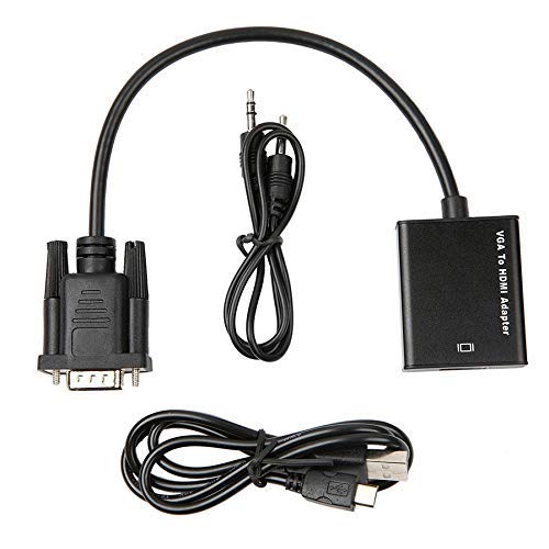 CARE CASE® VGA to HDMI Converter Adapter with Audio - 1080P HD Video Cable for PC/Laptop to TV/Monitor - Perfect for Home Theater, Gaming, and Office Presentations