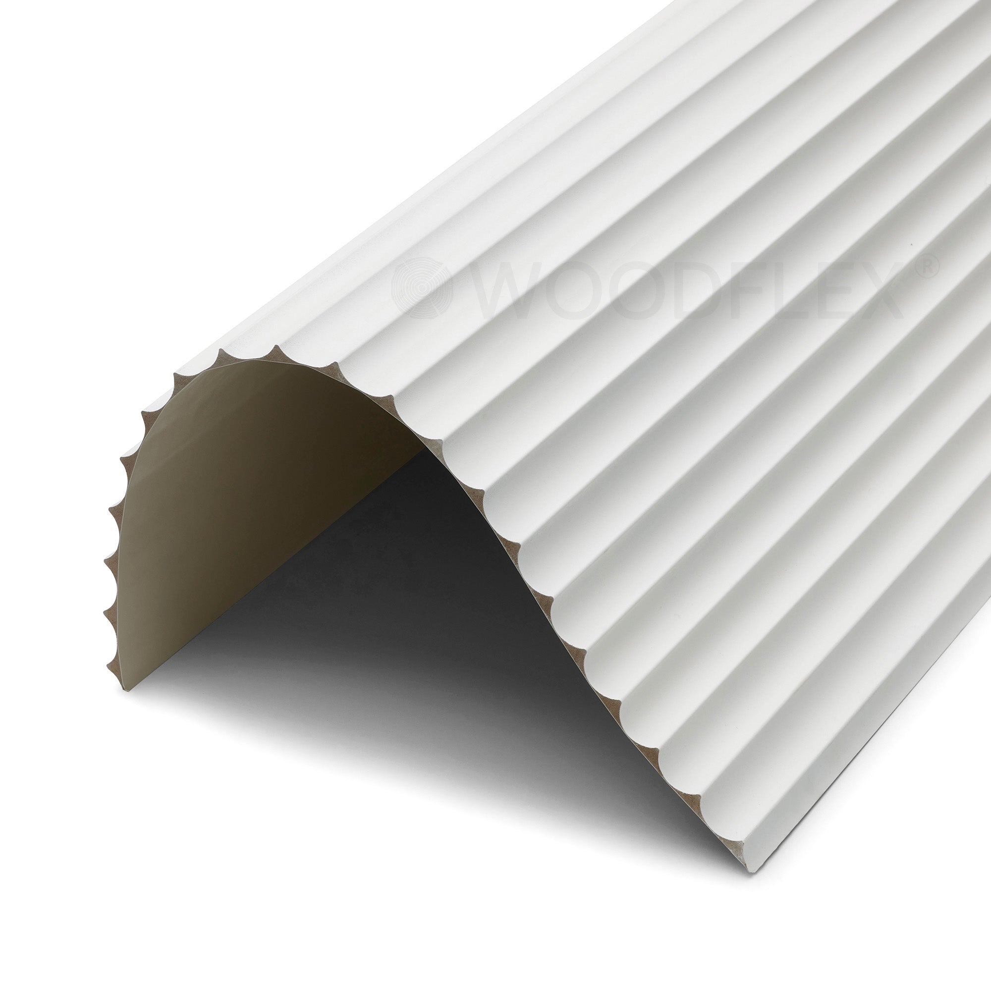 WOODFLEX White Primed Flexible Wave 30 - 2700mm x 600mm Waterproof MDF Wall Panel for Bathroom, Kitchen & Home Decoration