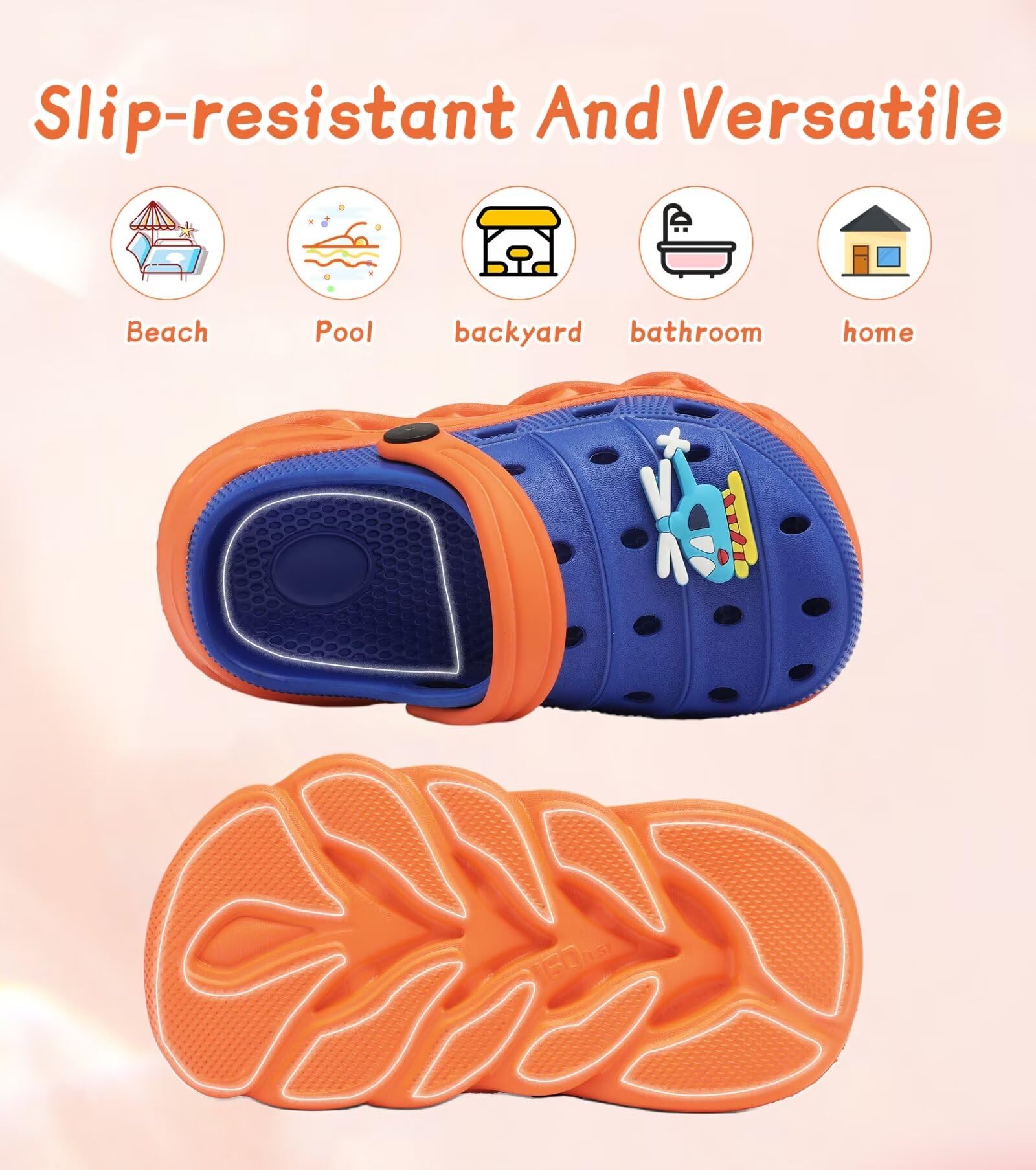 **Toddler Kids Clogs - Slip-On Slide Sandals for Boys & Girls - Comfortable Beach, Pool & Garden Slippers - Perfect for Summer Outdoor Play**