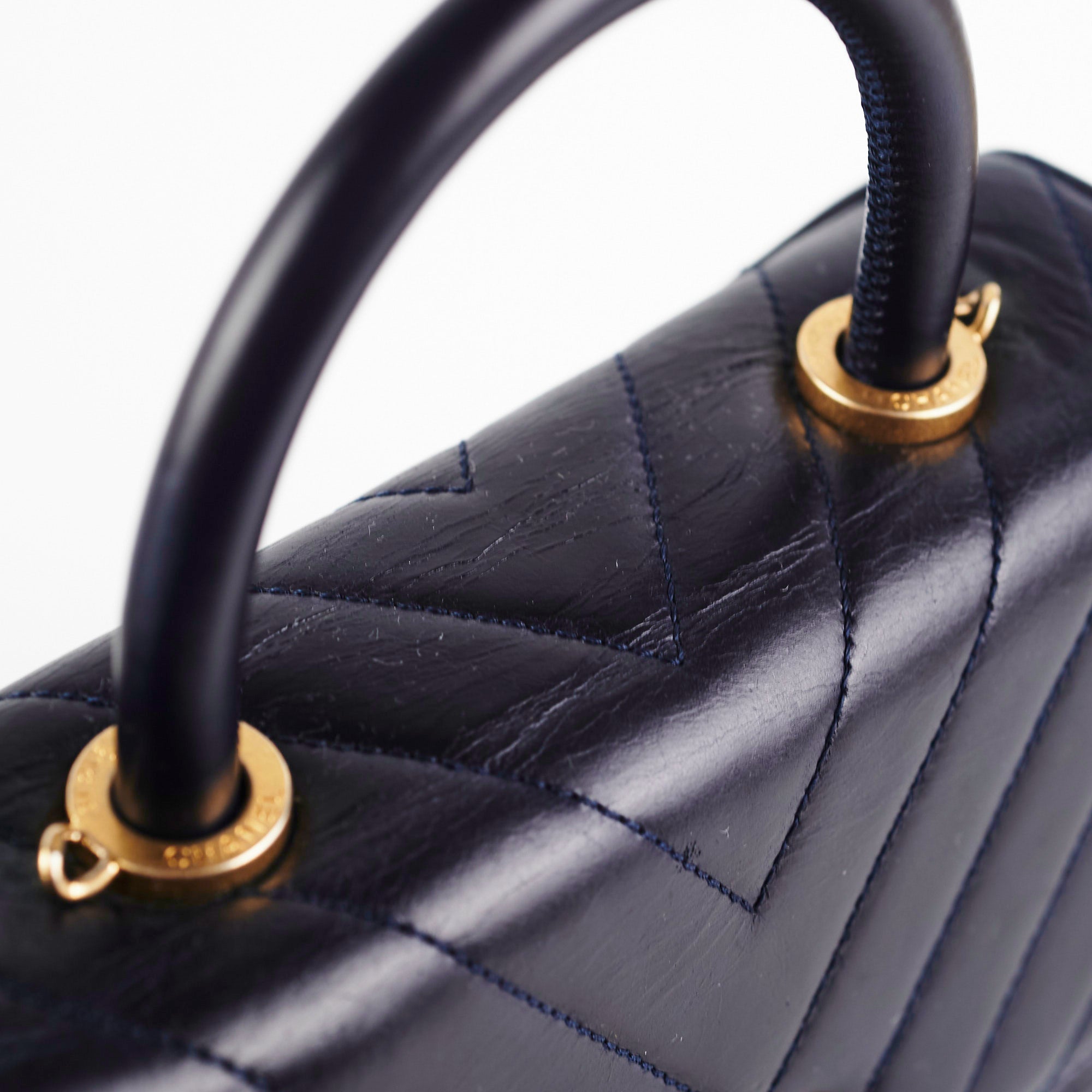 Chanel Small Coco Handle Bag in Dark Navy Blue - Luxury Crossbody Shoulder Bag for Women, Perfect for Work, Date Night & Special Occasions