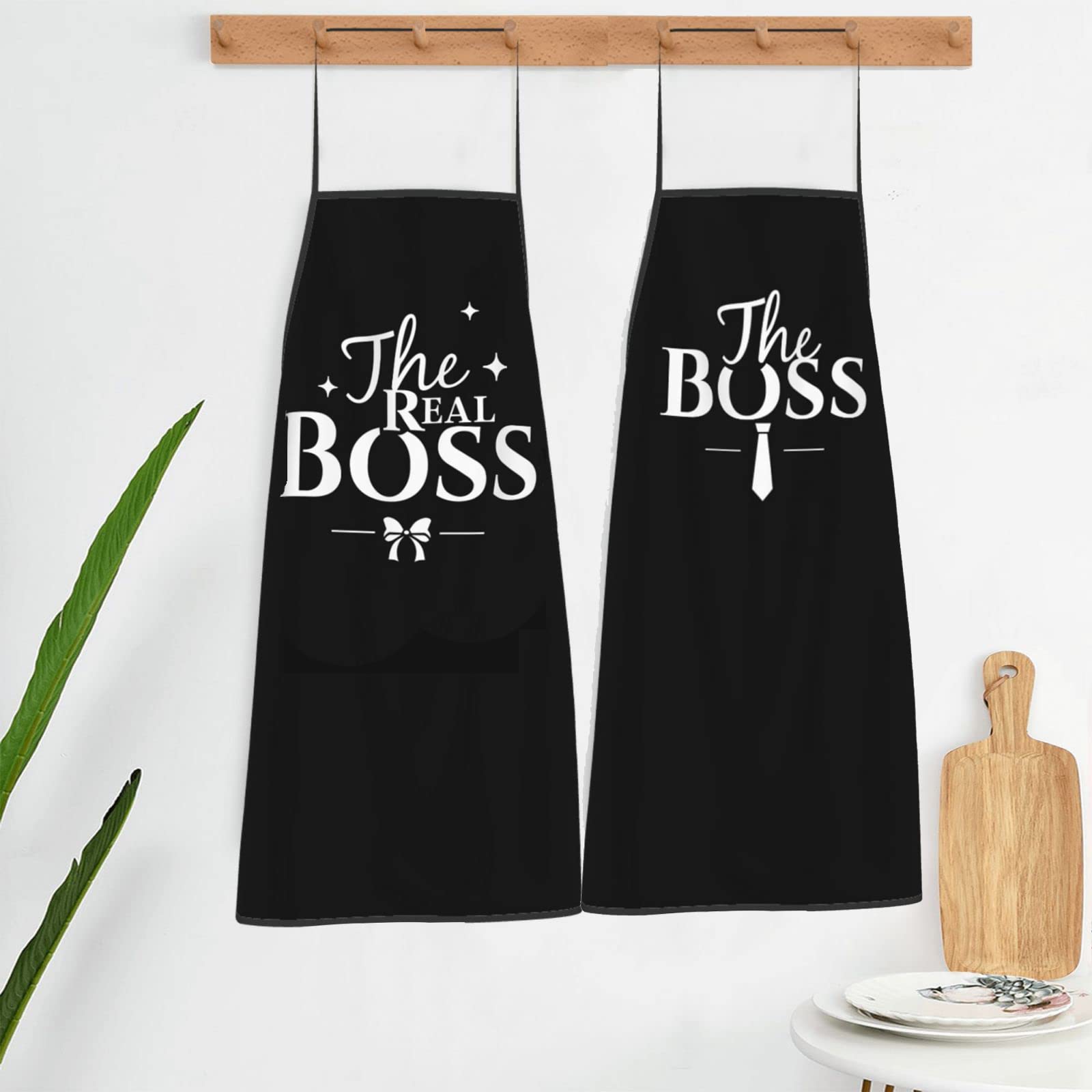 His and Her Apron Set - Wedding Gifts for Couples, Engagement & Anniversary Presents, Bridal Shower Gift Idea - Perfect for Cooking Together, Christmas Couple Gifts, Boss Appreciation Present