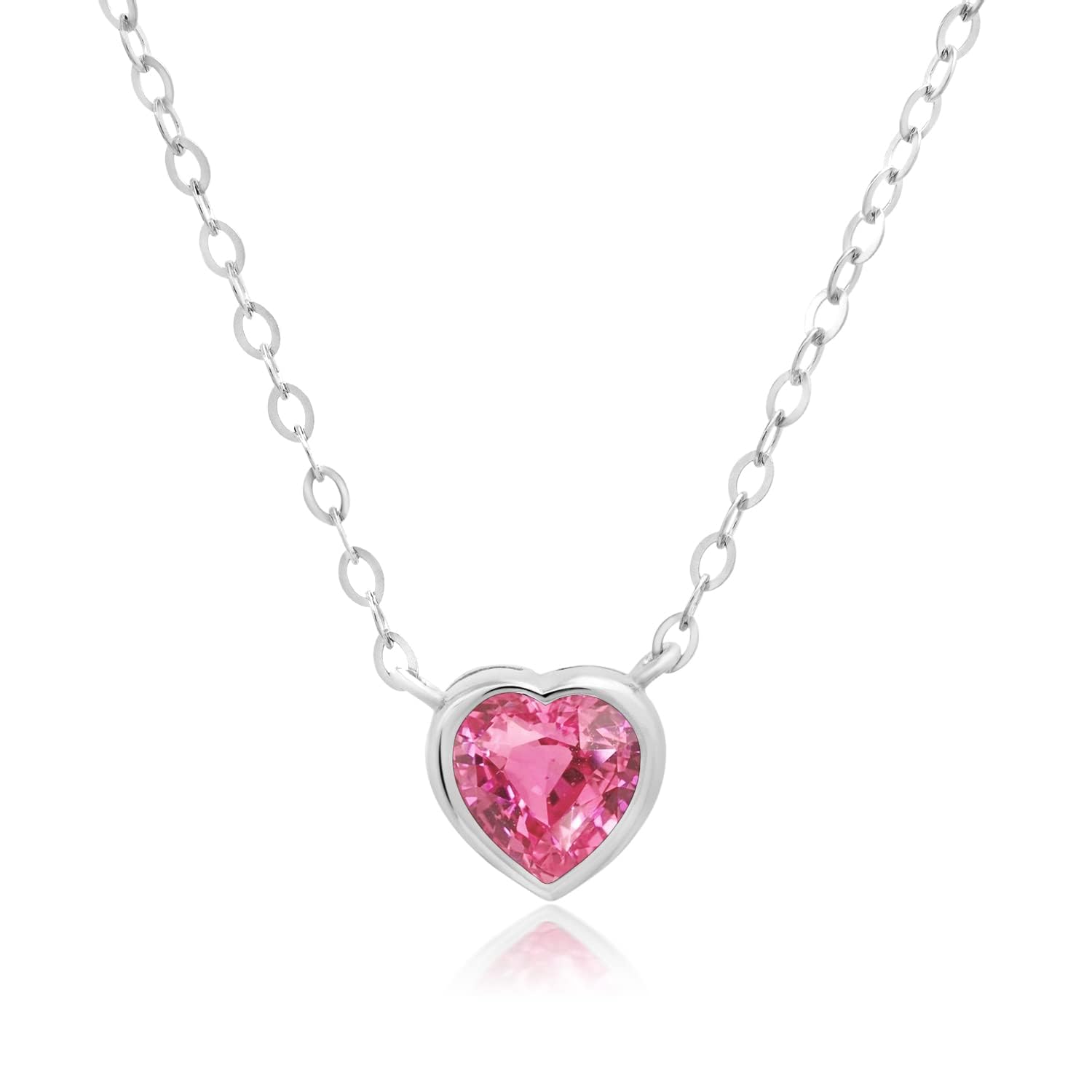 14K Yellow or White Gold Mini Heart Pendant Necklace with Birthstone - Dainty Bezel Set Gemstone Jewelry for Women, Perfect for Valentine's Day, Anniversary & Everyday Elegance
