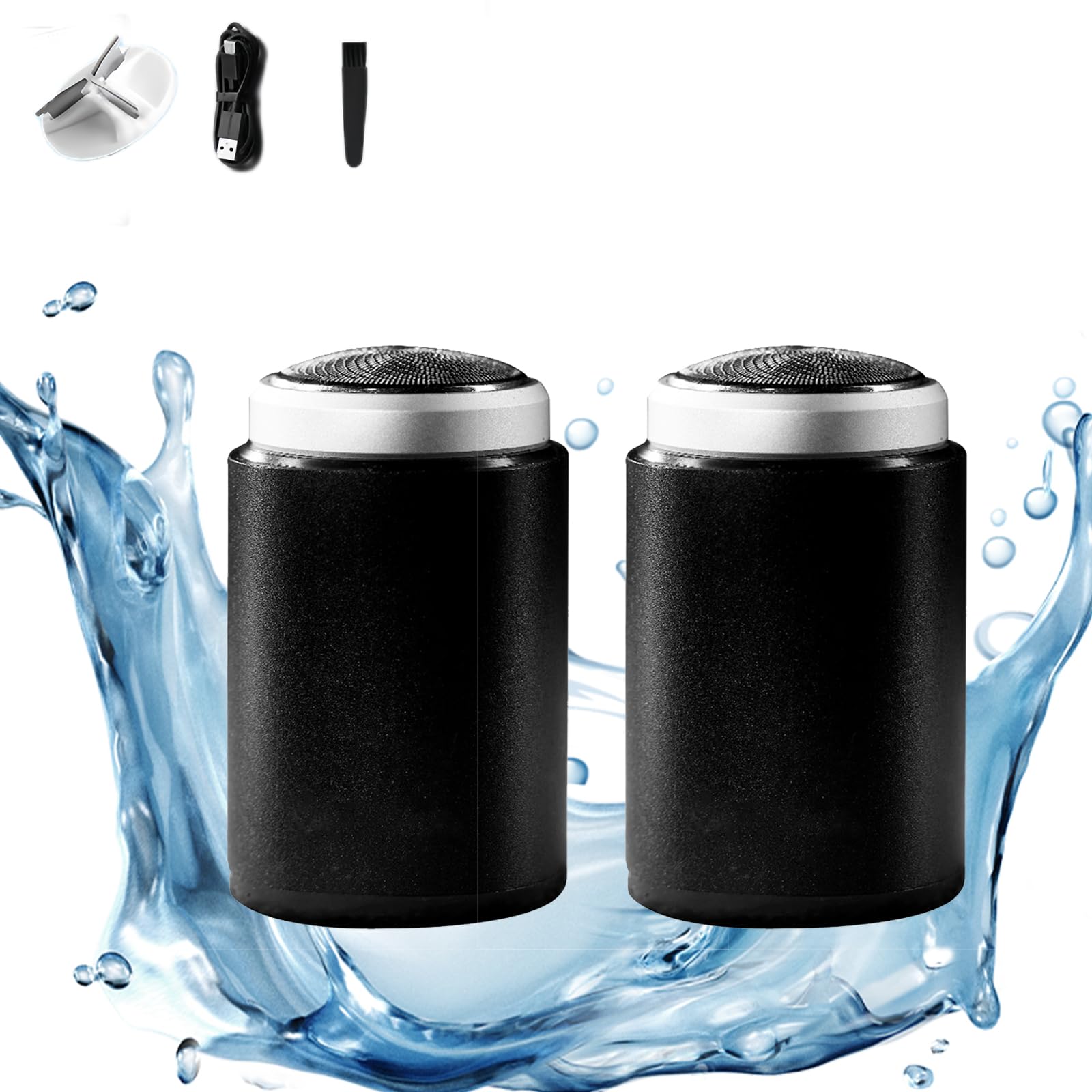 Premium Unisex Mini Portable Electric Shaver - Cordless Rechargeable Travel Shaver for Men & Women - Compact Pocket-Sized Design with USB Charging (2 Pack) - Perfect for Travel, Gym, Office & On-The-Go Grooming