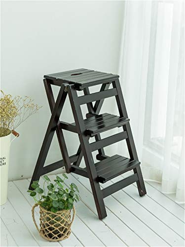 Multifunctional Folding Wooden Step Stool - Creative Home Stool for Kitchen, Bathroom & Office (White, 3-Step) - Perfect for Reaching High Shelves & Storage Spaces