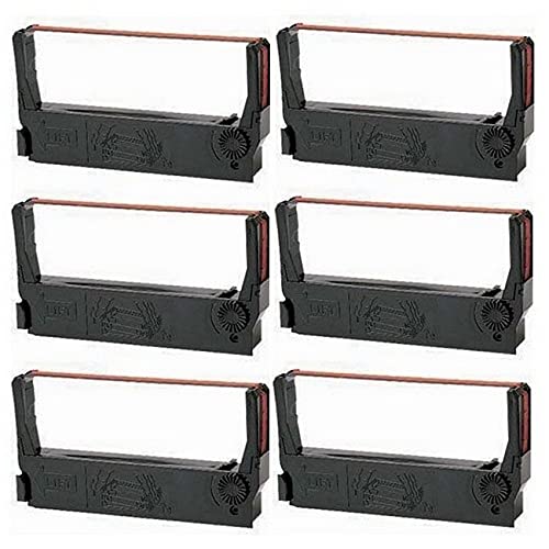 Compatible Replacement for Capital Imaging CIM5183 Black/Red P.O.S. Printer Ribbons (6-Pack) - ERC-23BR Alternative - Ideal for Retail, Restaurants & Office Use