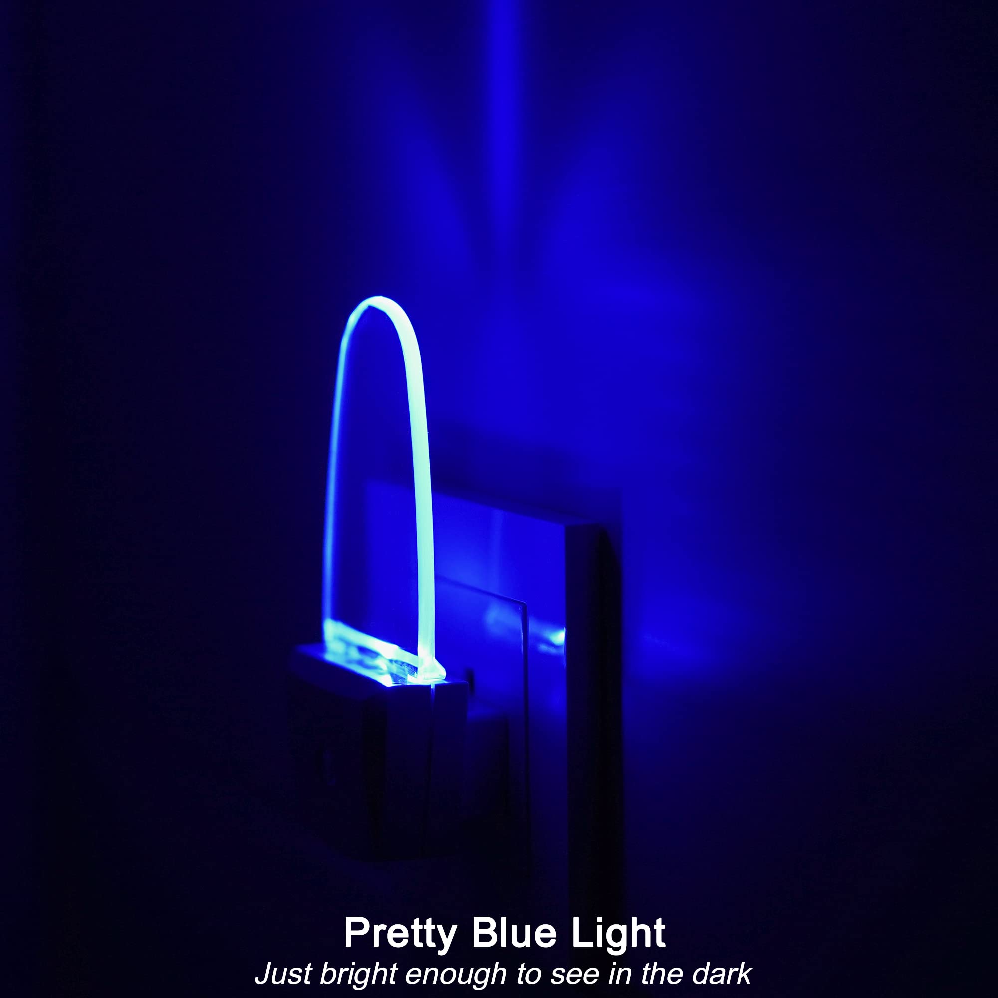 4 Pack Dusk to Dawn Sensor Night Light Plug in - Blue LED Night Lights for Kids, Nursery, Bedroom, Bathroom & Hallway - Energy Efficient Auto On/Off Nightlight for Safe Nighttime Navigation