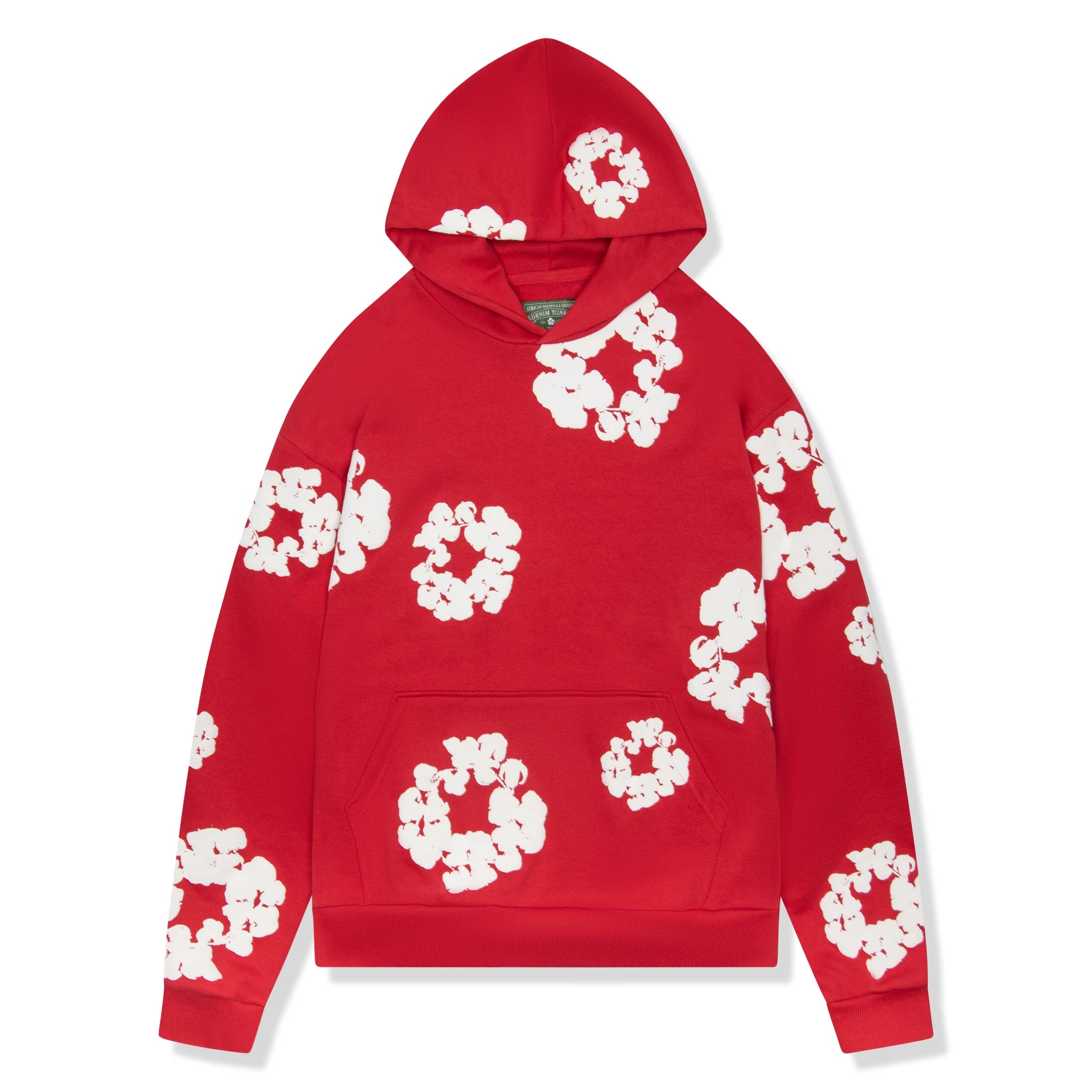 Denim Tears Cotton Wreath Red Hoodie - Streetwear Fashion Hooded Sweatshirt for Men & Women | Perfect for Urban Style, Casual Outfits and Hip-Hop Culture