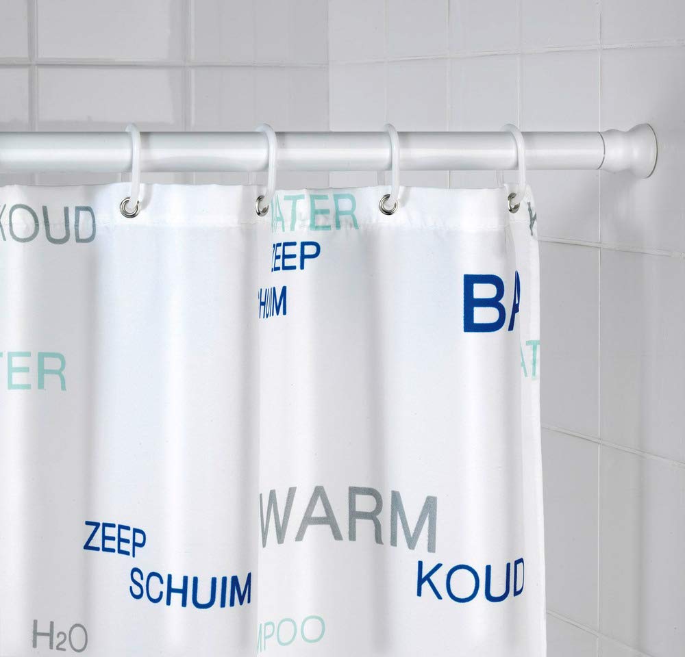 Adjustable Extendable Shower Curtain Rod in White - Perfect for Bathroom, Bathtub, and Shower Stall Installation