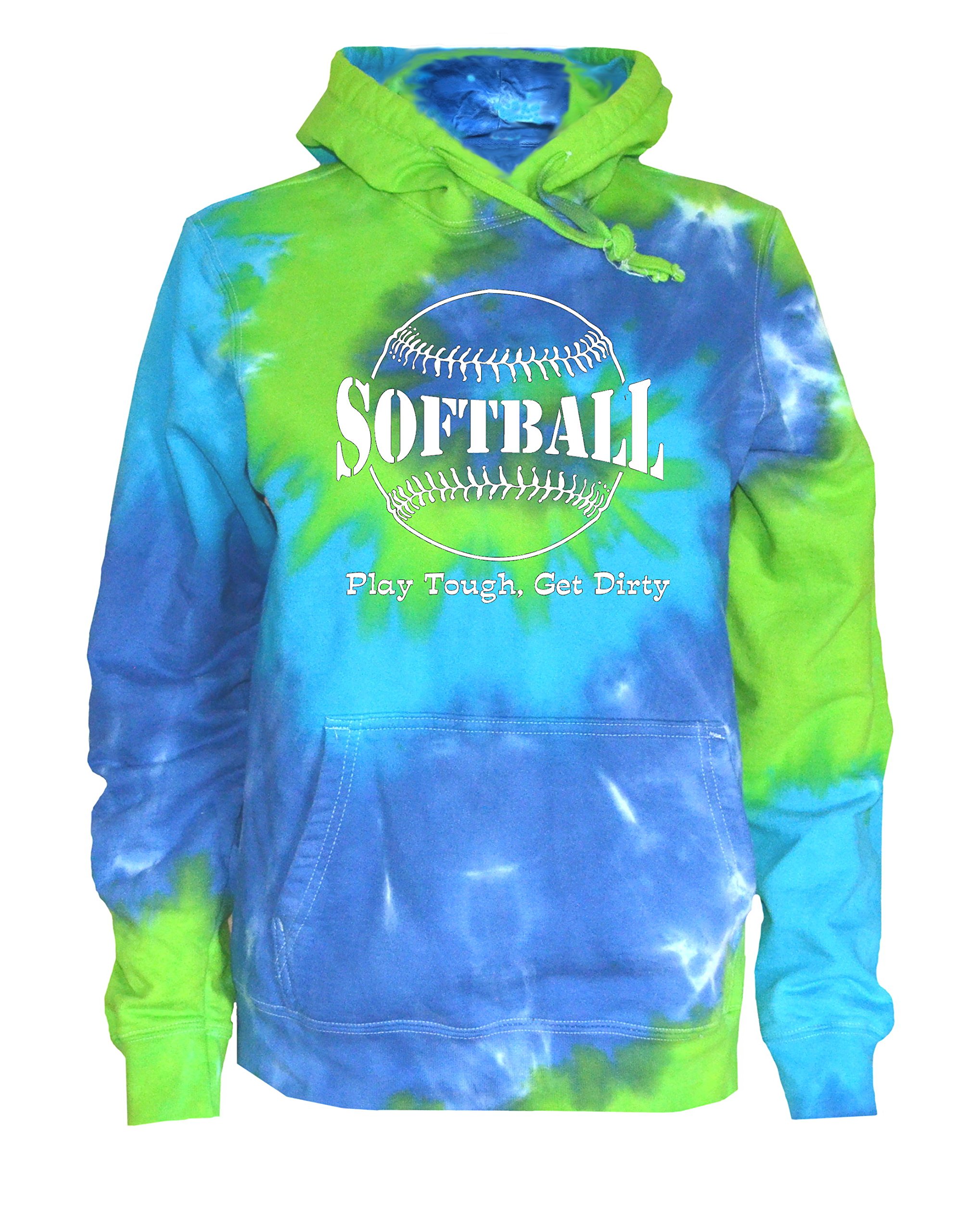 Trendy Tie Dye Softball Sweatshirt for Women - Large Logo Comfortable Pullover for Practice & Games | Perfect for Team Sports, Casual Wear & Fan Apparel