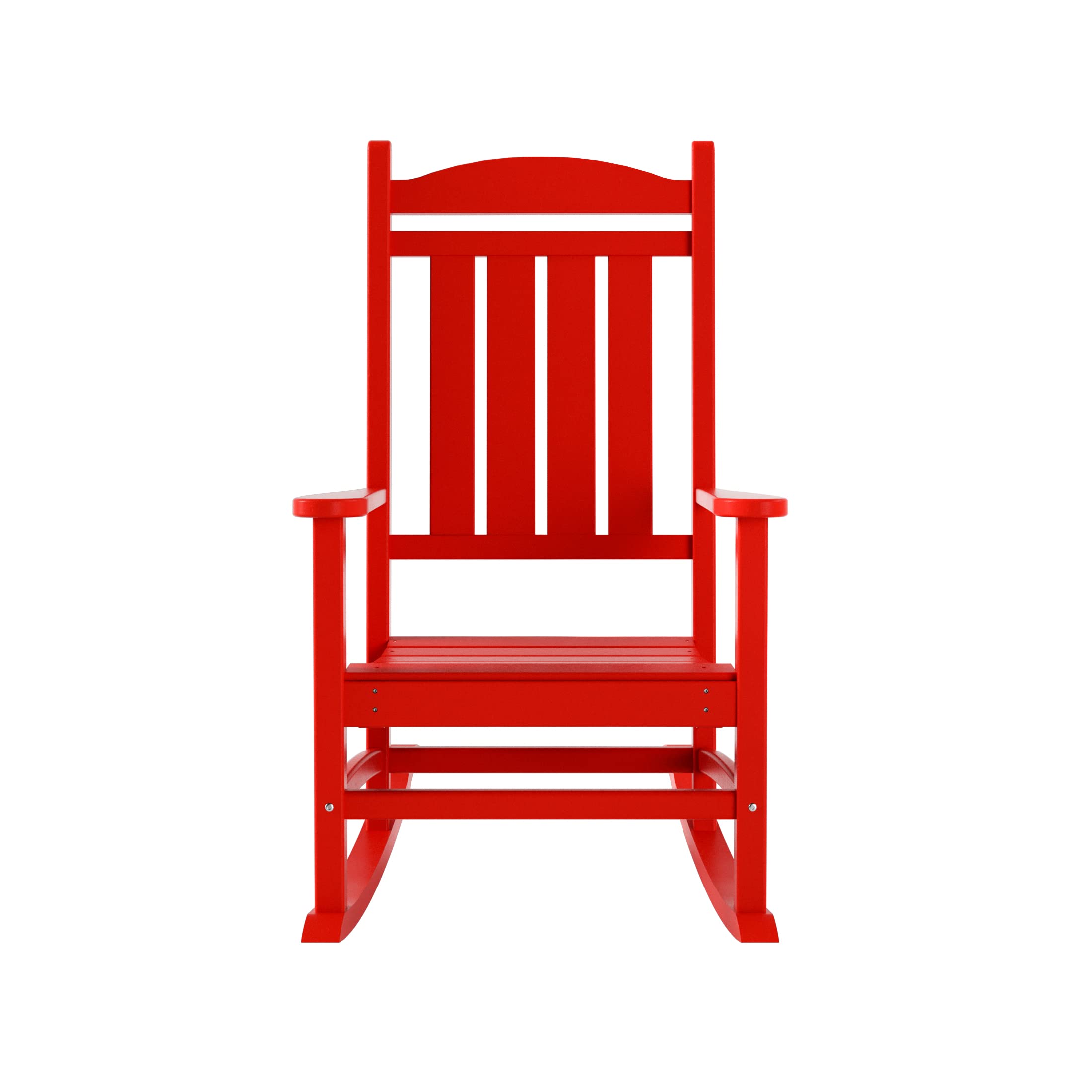 WO Home Furniture 3-Piece HDPE Outdoor Rocking Chair Set - Traditional Patio Rocking Chairs for Garden, Porch & Backyard (Red) | Weather-Resistant & Comfortable Outdoor Seating