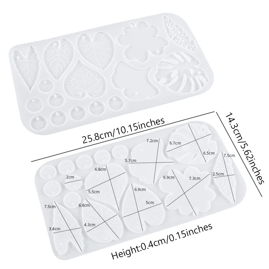 DIY Resin Keychain Molds - Leaf Silicone Molds for Jewelry Casting, Epoxy Bookmark Molds - Plant Shape Pendant Charm Art Craft Ornaments - Perfect for DIY Jewelry Making, Home Decor, and Gift Projects