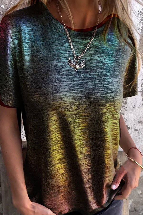 Stylish Round Neck Short Sleeve T-Shirt for Women - Soft Cotton Casual Tee for Summer Outfits, Beach Wear & Everyday Fashion
