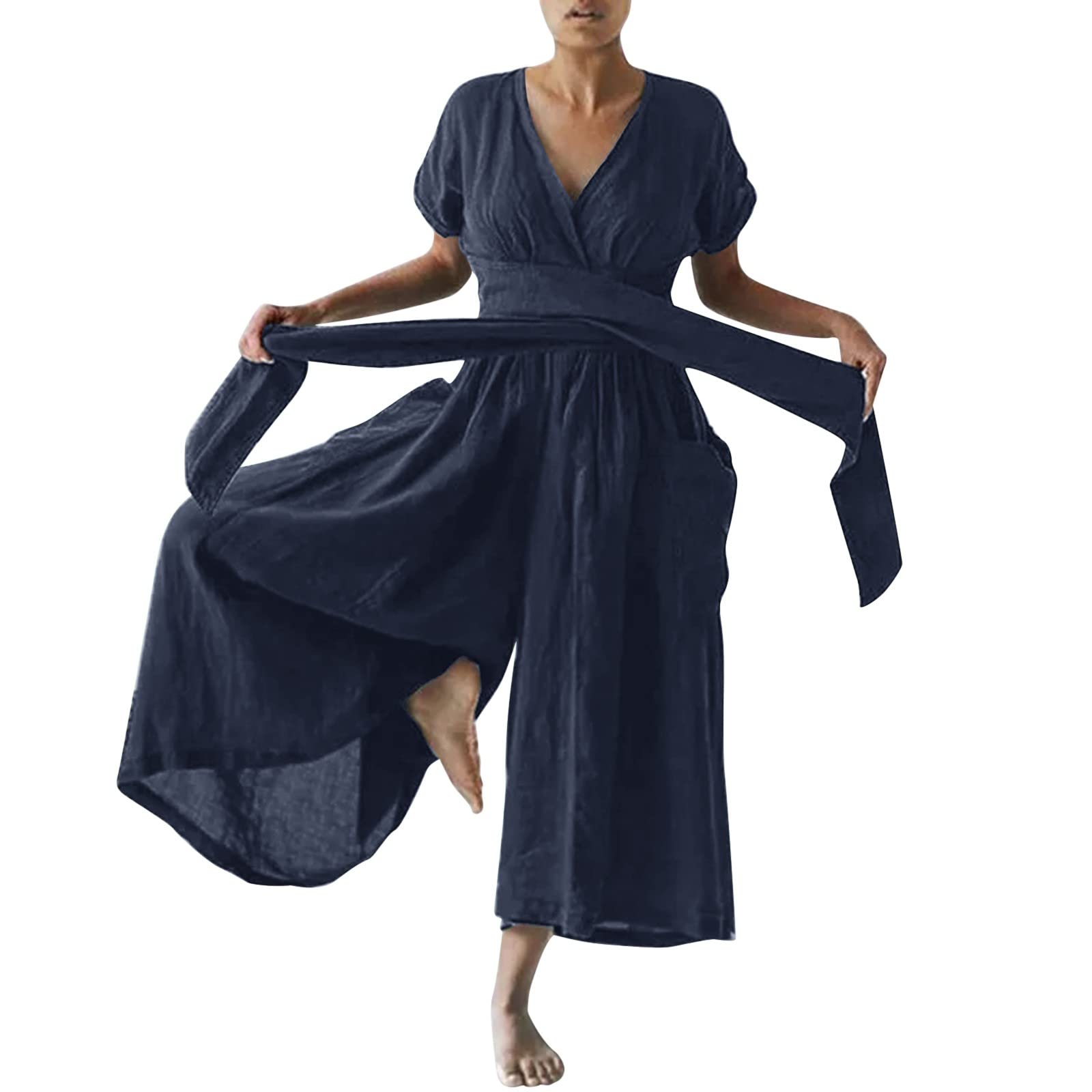 Women's Denim Jumpsuit with Built-in Shapewear | Yoga & Casual Wear