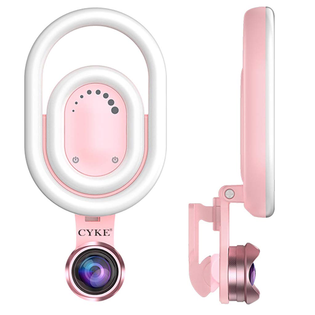 Dimmable Mini LED Ring Light for Smartphone Selfie & Video - Rechargeable Clip-On Light for Photography & Laptop Use