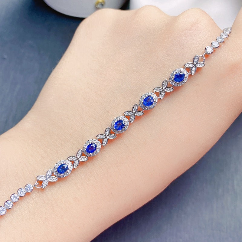 FME B160 Sapphire Chain Bracelet - Elegant Gemini Birthstone Jewelry for Women | Perfect Gift for Birthday, Anniversary & Special Occasions
