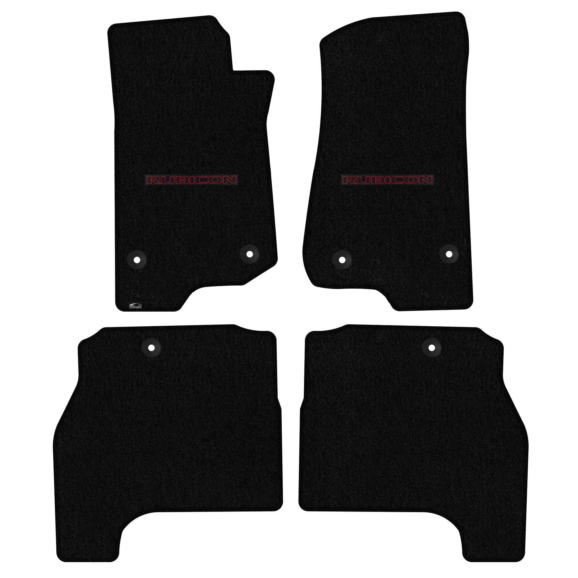 Premium Luxury Custom-Fit Carpeted Floor Mats for Jeep Gladiator 2020-2022 - Black 4-Piece Set with Rubicon Logo | All-Weather Protection & Enhanced Interior Style for Off-Road Adventures & Daily Commutes