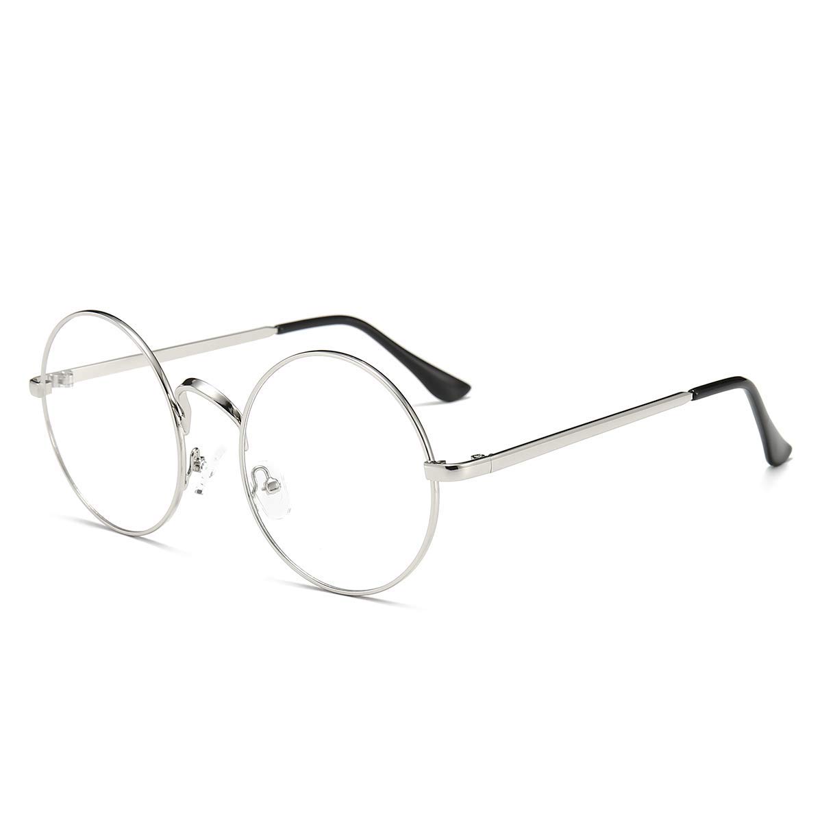 Dollger Retro Round Blue Light Blocking Glasses for Men & Women - Clear Lens Non-Prescription Metal Frame Eyewear - Perfect for Computer Use, Gaming & Office Work