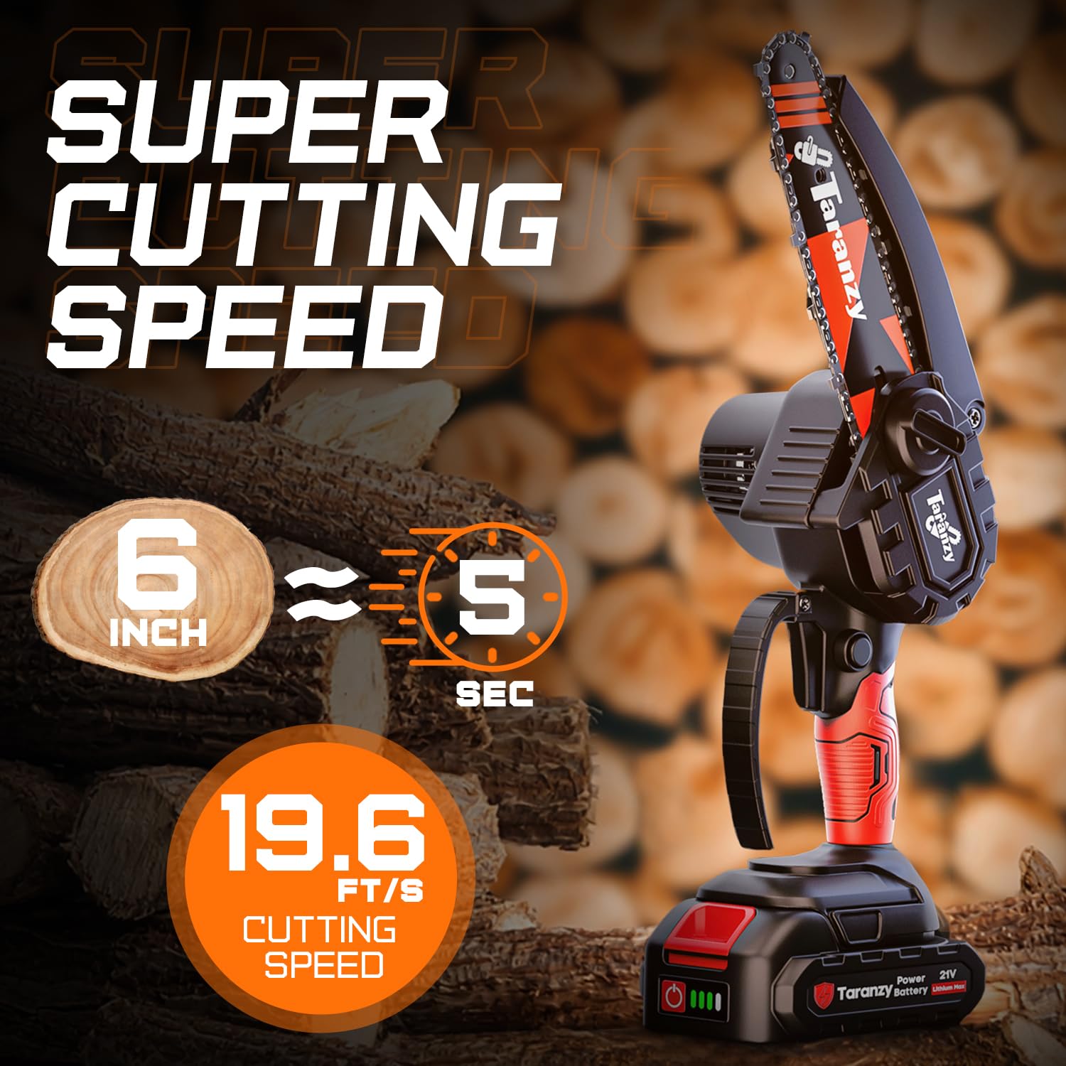 **6-Inch Cordless Mini Chainsaw - Battery Powered Electric Pruning Saw for Tree Trimming, Branch Cutting & Woodworking - Lightweight & Safe for Seniors & DIY Projects**