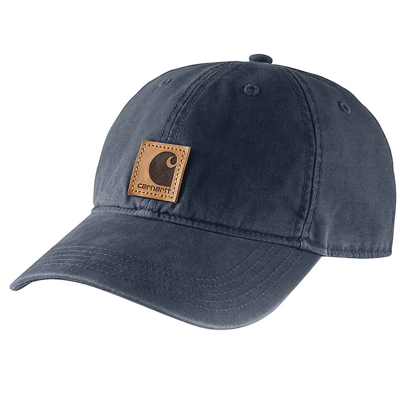 Carhartt Men's Canvas Work Cap - Navy Blue Adjustable Dad Hat for Outdoor, Work & Casual Wear