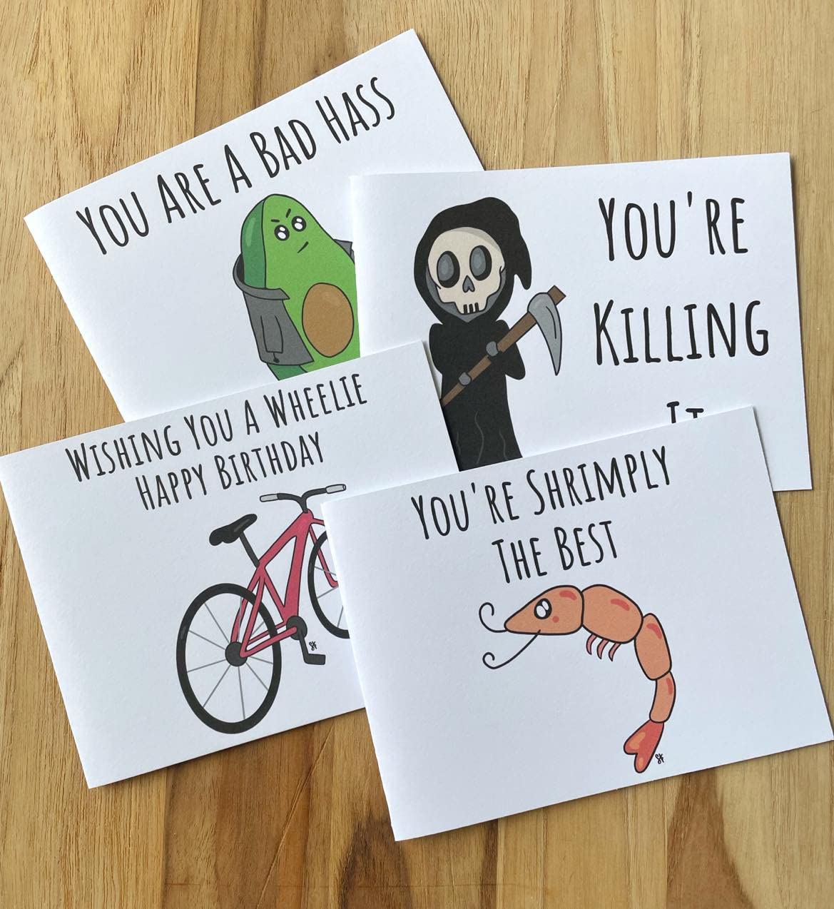 Bulk Pack of 4 Greeting Cards - Blank Inside with Kraft Envelopes | Choose Any Design | Perfect for Birthdays, Weddings & Thank You Notes