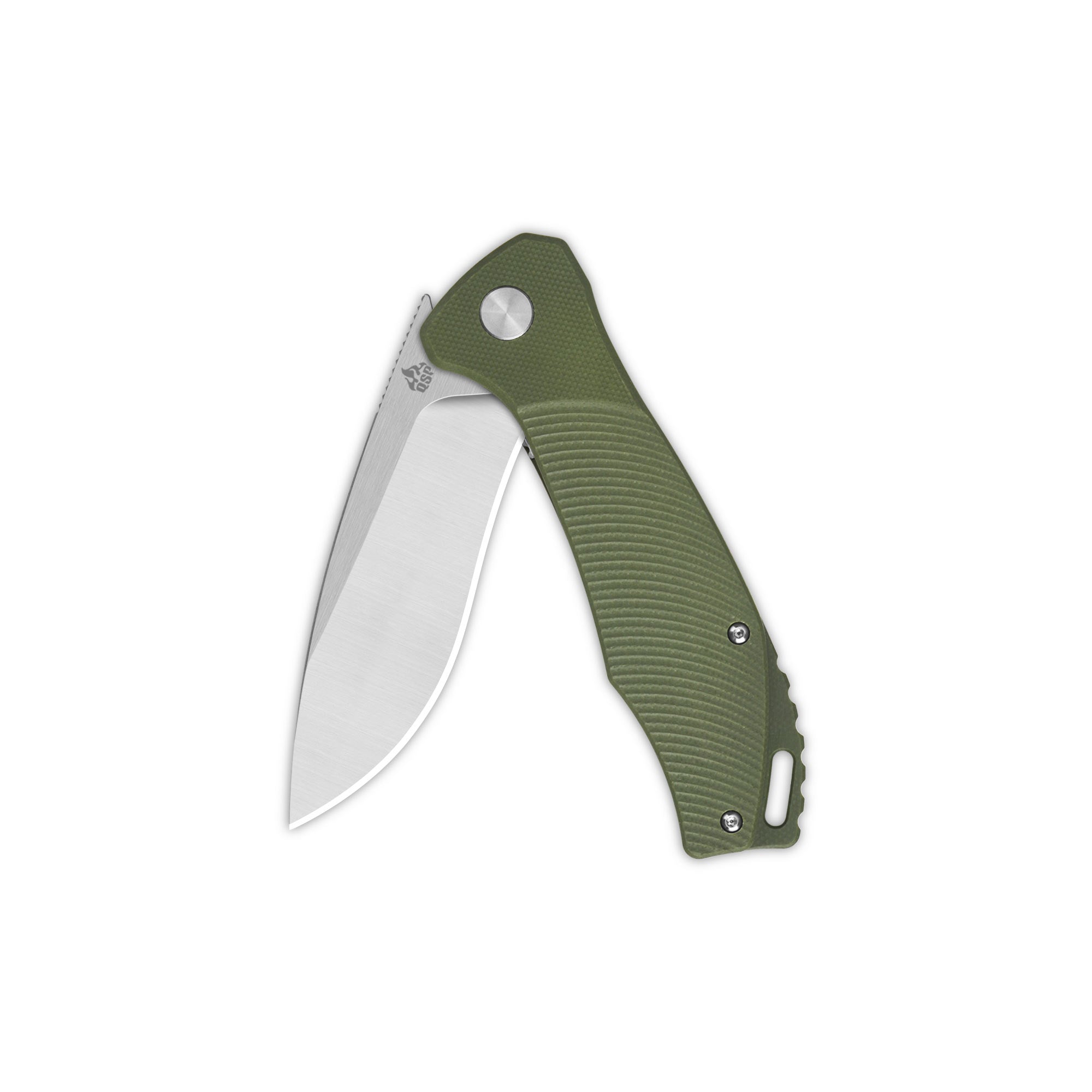 QSP Raven Liner Lock Pocket Knife - D2 Steel Blade, Green G10 Handle - EDC Folding Knife for Camping, Hiking & Outdoor Activities