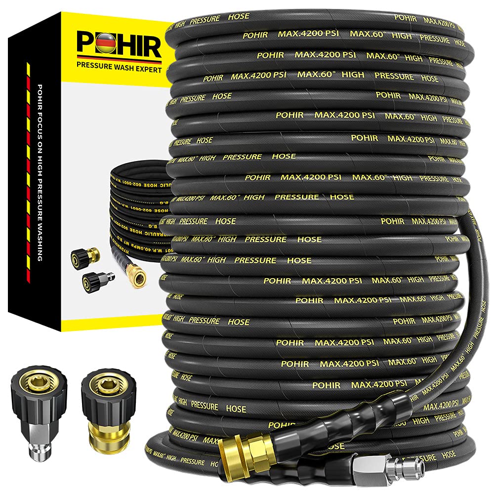 **POHIR 150 FT High Pressure Washer Hose with 3/8