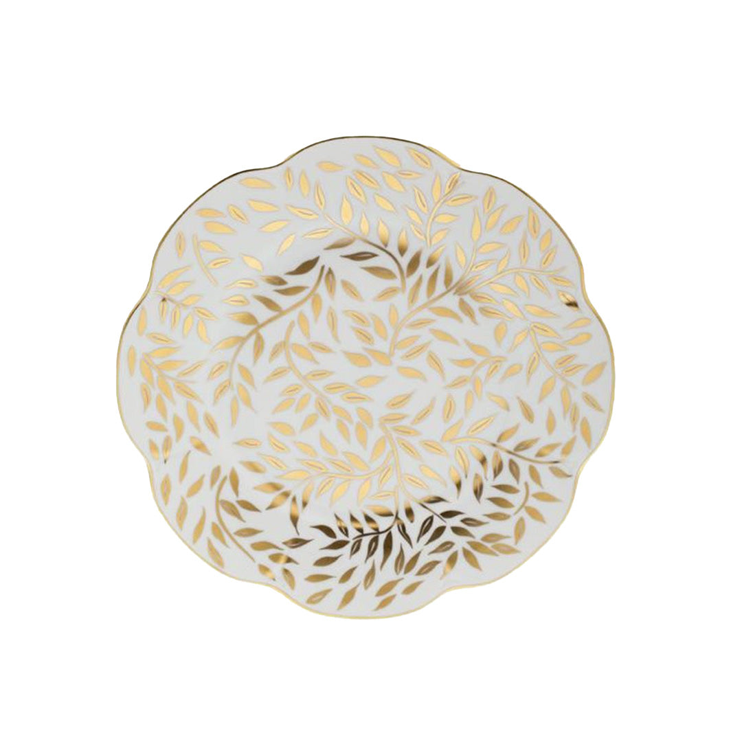 Olivier Gold Dessert Plate Set - Elegant Fine China for Cakes, Pastries & Desserts - Perfect for Dinner Parties, Weddings & Special Occasions