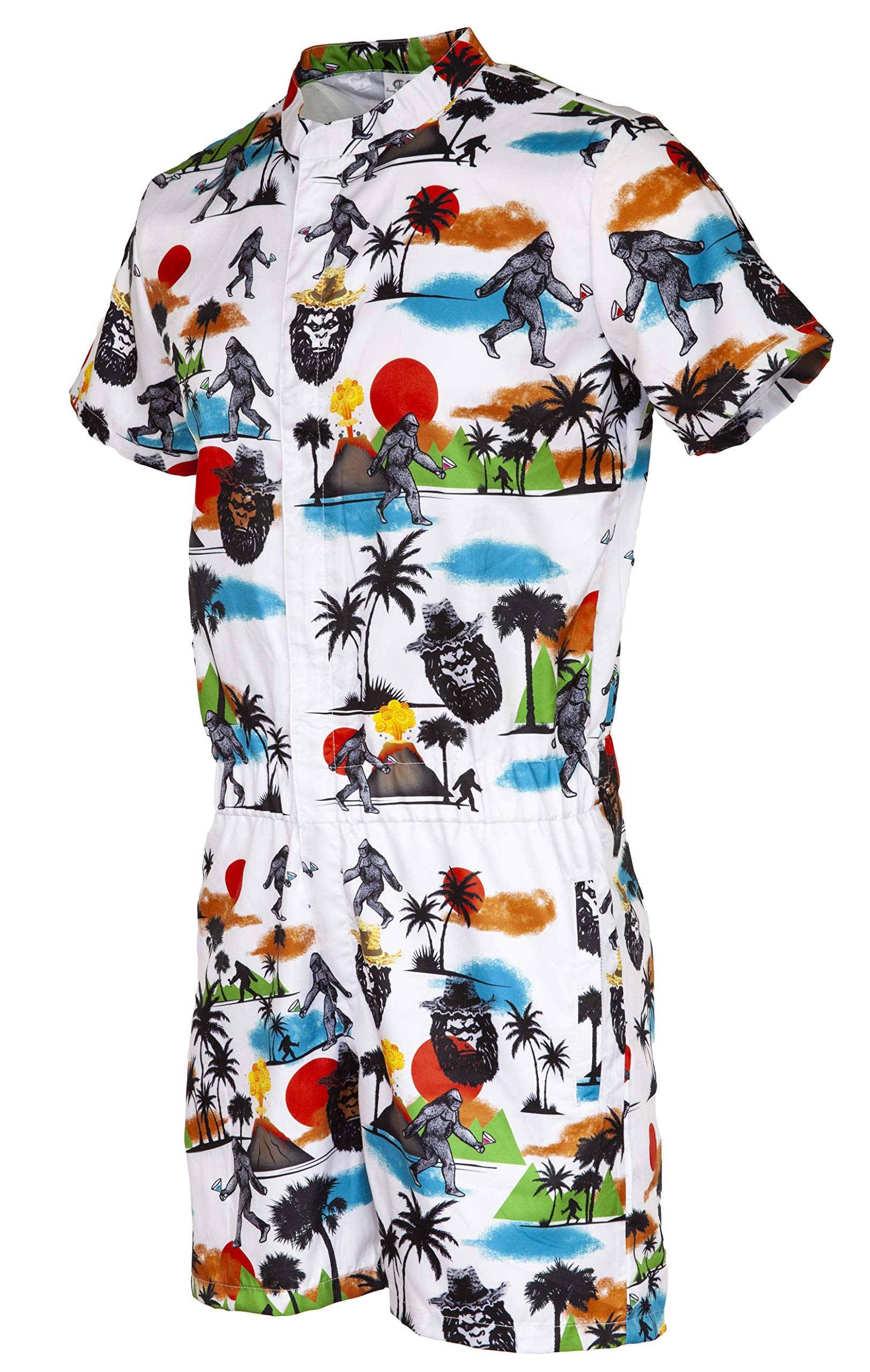 Funny Guy Mugs Men's Romper Jumpsuit - Premium Adult One-Piece with Zippered Pockets | Perfect for Costume Parties, Halloween & Comedy Events