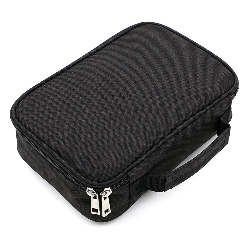 BTSKY Large Capacity Zipper Pencil Case with Pattern - Multifunctional Stationery Organizer Pouch with 36 Stretchy Slots Holds 72 Colored Pencils (Black) - Perfect for School, Office & Art Supplies Storage