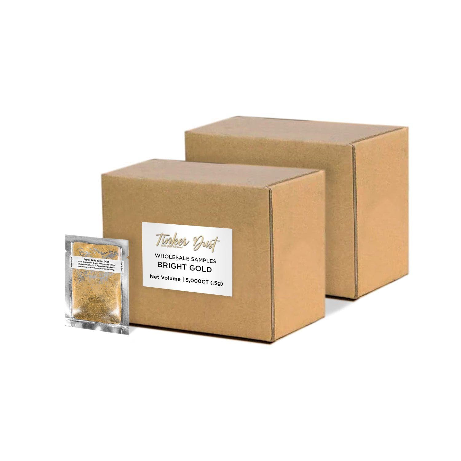 Bright Gold Tinker Dust® Glitter Sample Packs - Bulk Wholesale for Crafts, DIY Projects & Nail Art | Perfect for Scrapbooking, Card Making & Party Decorations