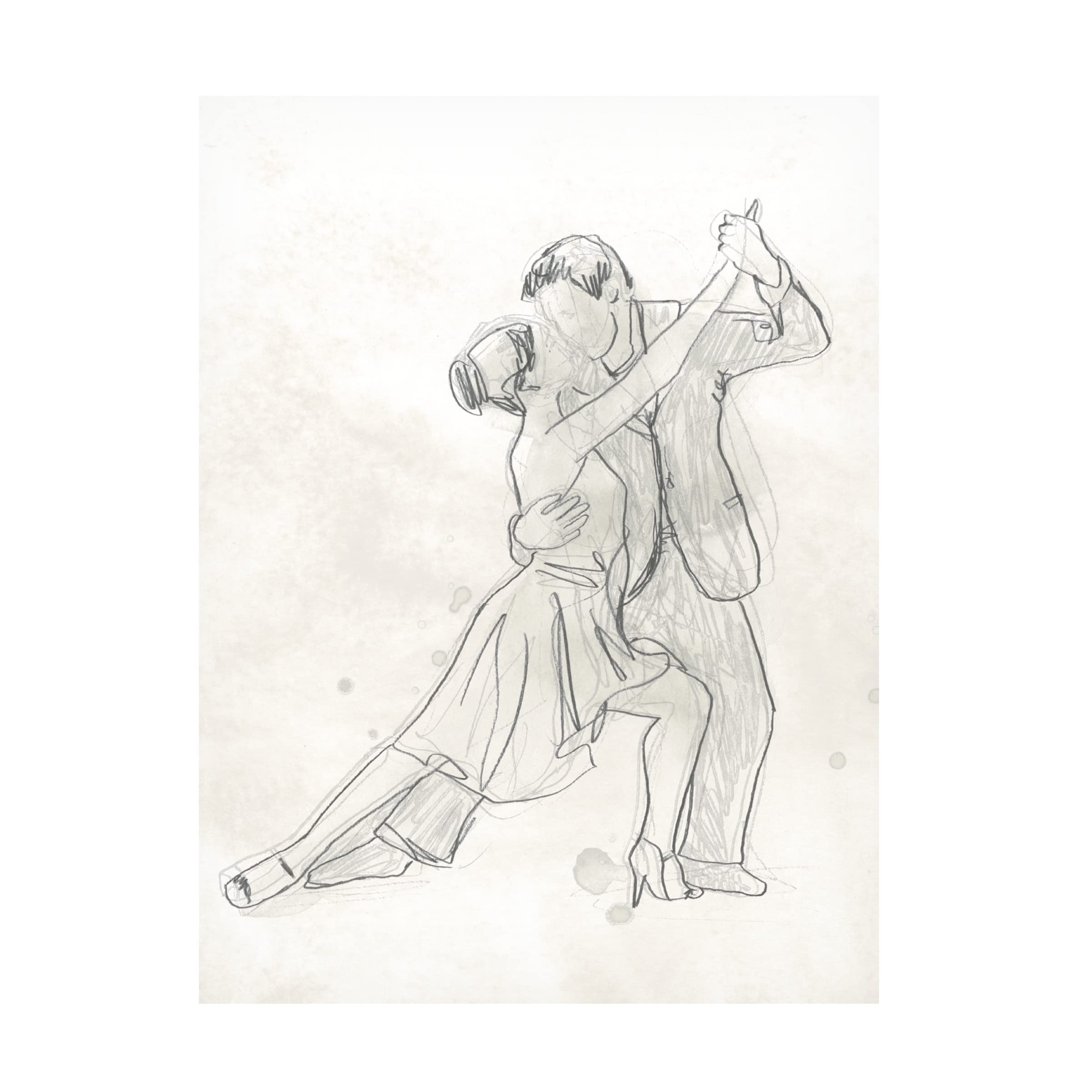 Vintage Ballroom II Canvas Wall Art by June Erica Vess - Handmade Oil Painting Reproduction - Perfect for Living Room, Bedroom & Office Decor