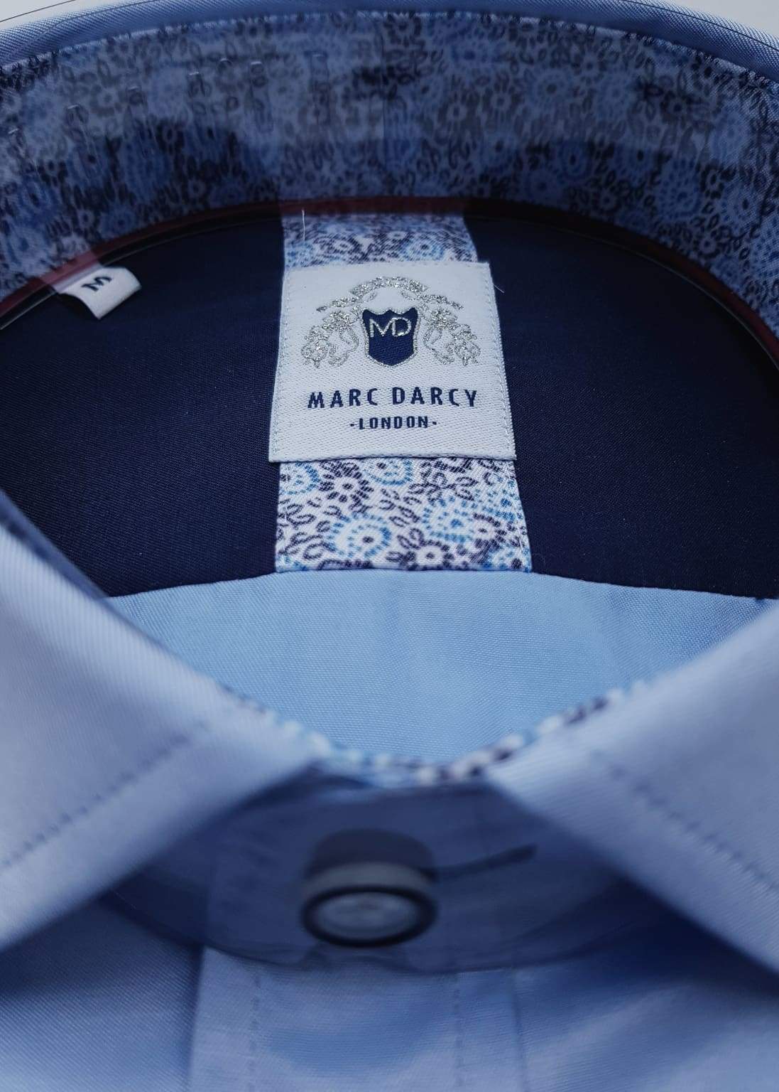 Marc Darcy Alfie Sky Blue Long Sleeve Casual Shirt for Men - Perfect for Office, Date Night & Formal Occasions