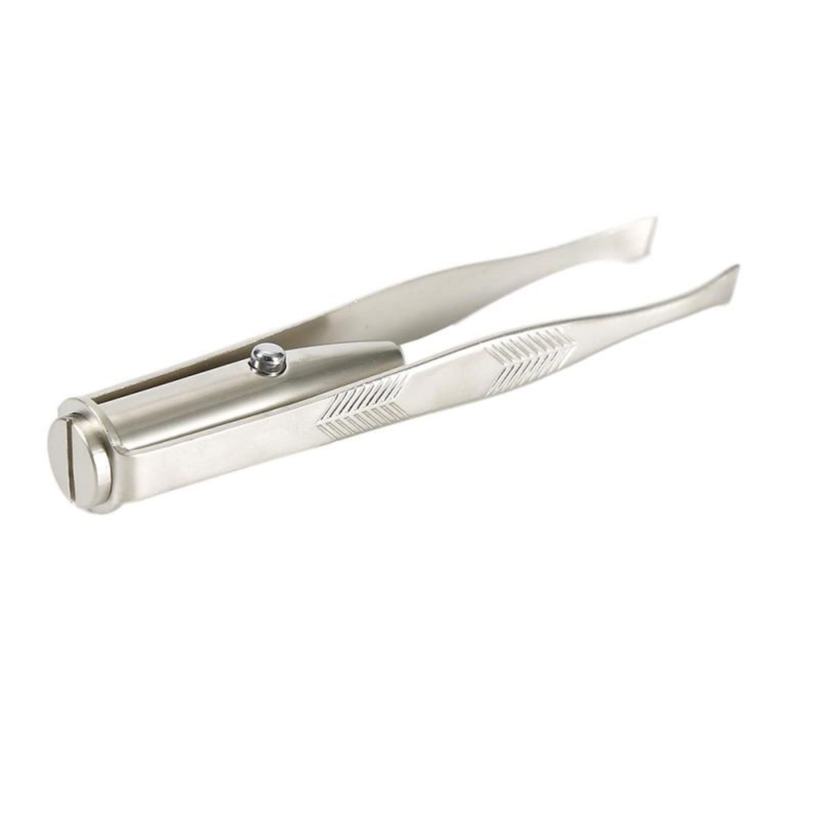 Professional Stainless Steel Hair Removal Tweezers - Eyebrow & Eyelash Tweezers for Precise Plucking - Makeup & Grooming Essential (Silver) - Perfect for Salon, Home Use & Travel Beauty Kit
