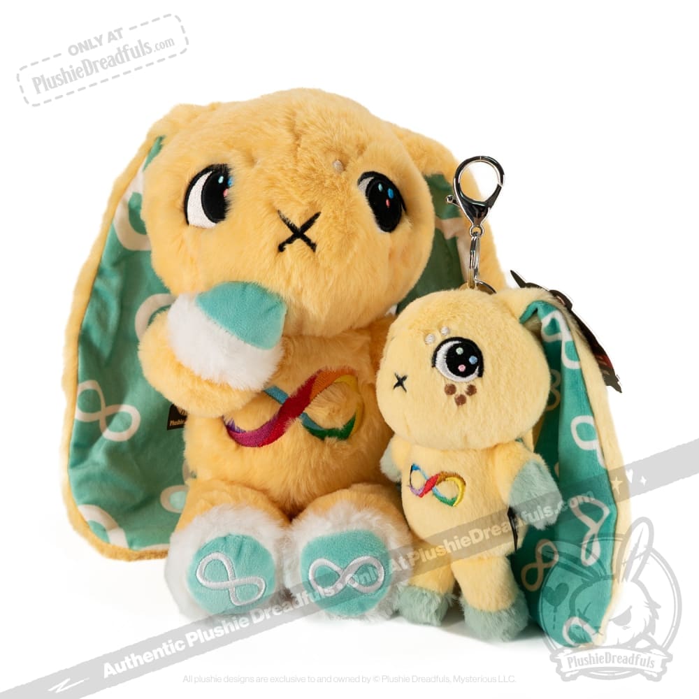 Autism Awareness Rabbit Plush Keychain - Soft & Cute Plushie Dreadfuls for Backpacks, Gifts & Sensory Support | Autism Support Accessory
